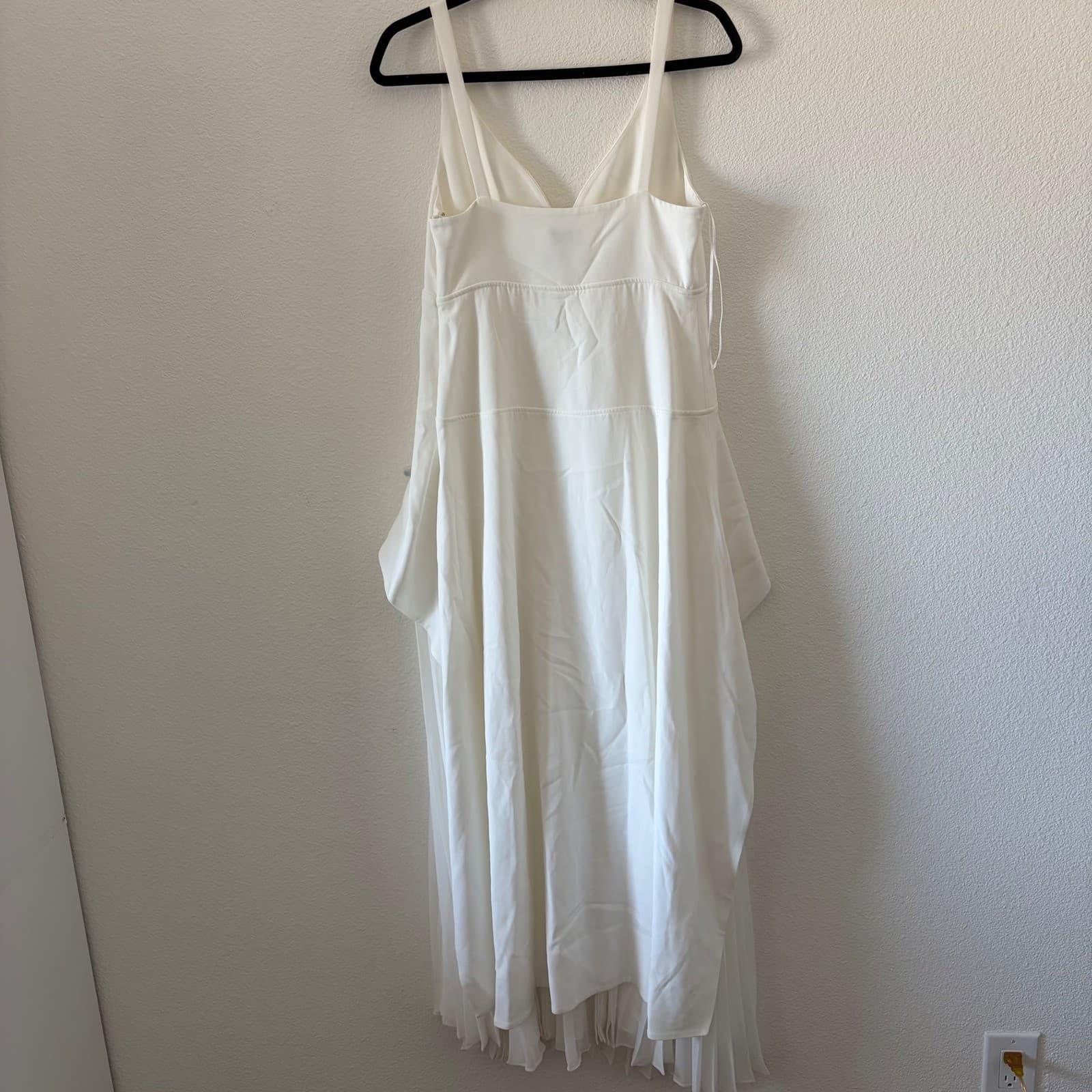SIMKHAI Sequoia Layered Maxi Dress Women 6 White Crepe Chiffon Pleated 224-1104W - Thumbnail 7