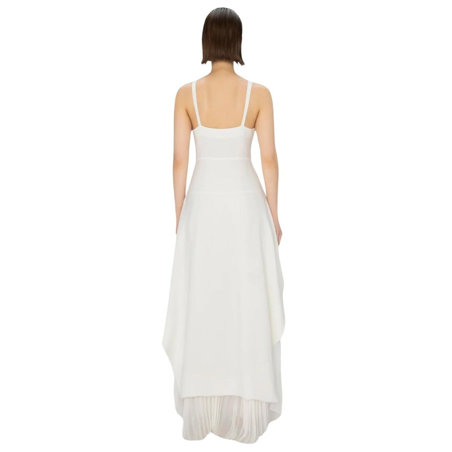 SIMKHAI Sequoia Layered Maxi Dress Women 6 White Crepe Chiffon Pleated 224-1104W - Thumbnail 6