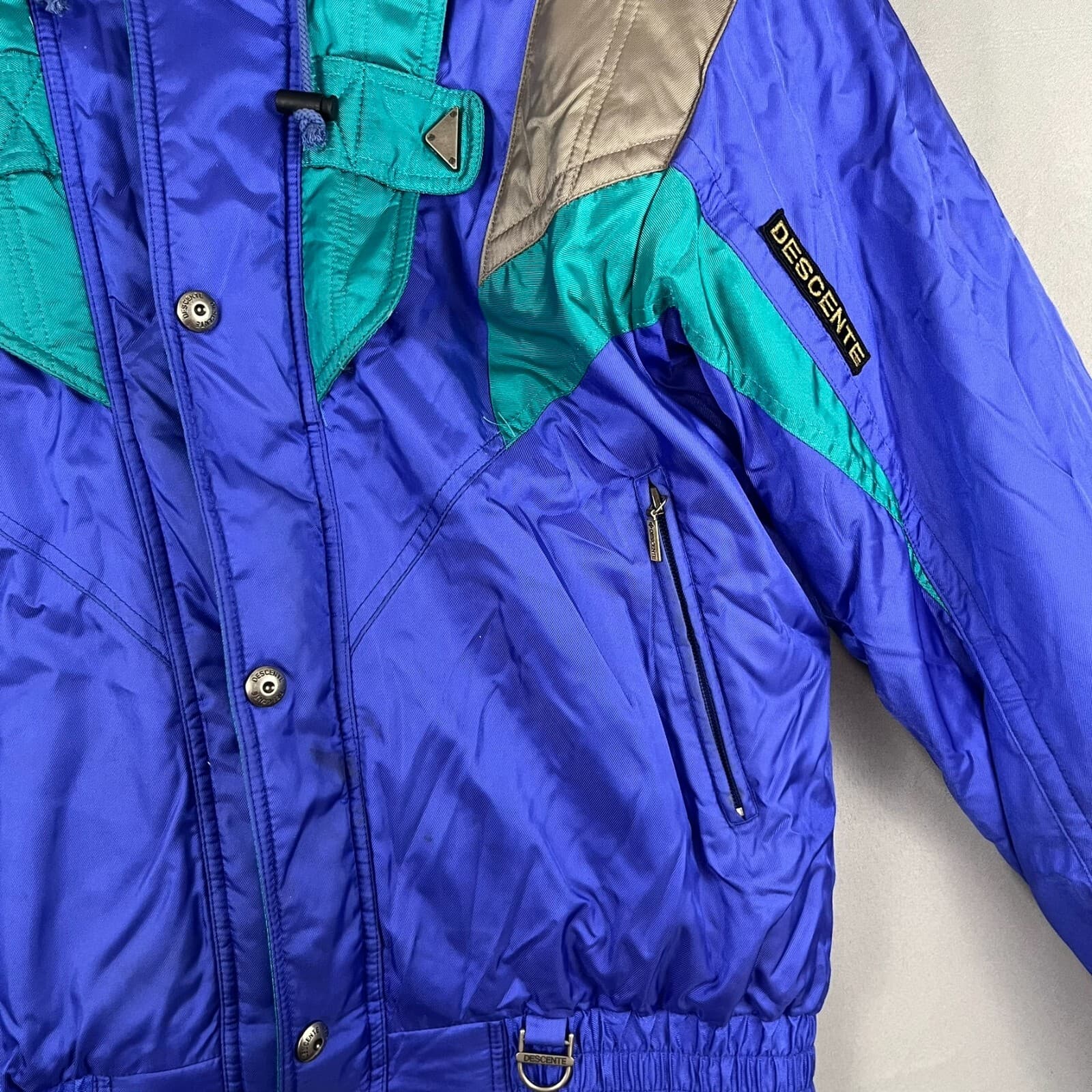 Vtg Descente Jacket Sz LG Blue Retro Ski Snowboarding Snow Outdoor Parka Coat - Thumbnail 4