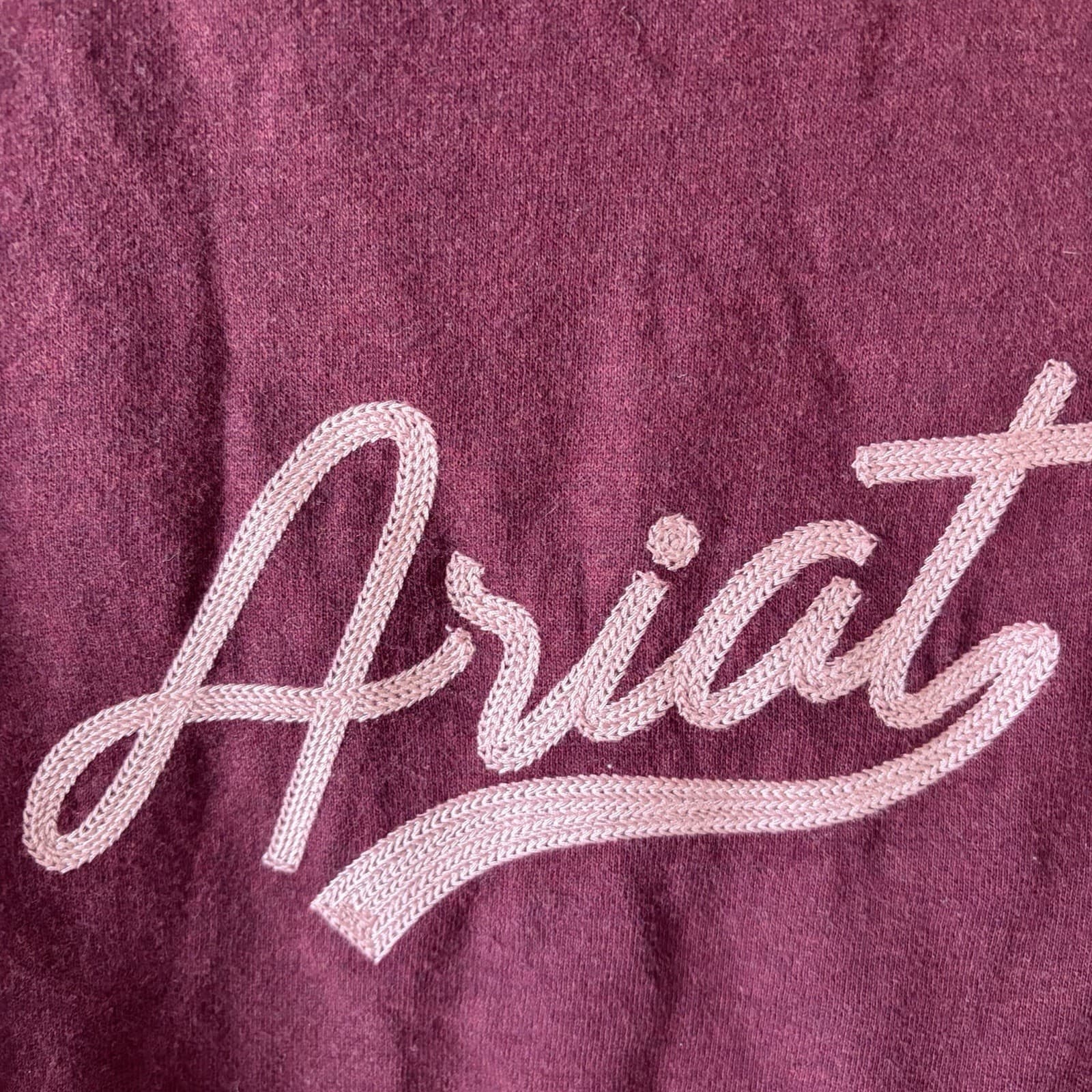 Ariat REAL Sweatshirt Womens MED Burgundy Funnel Neck Pullover Kangaroo Pocket - Thumbnail 2