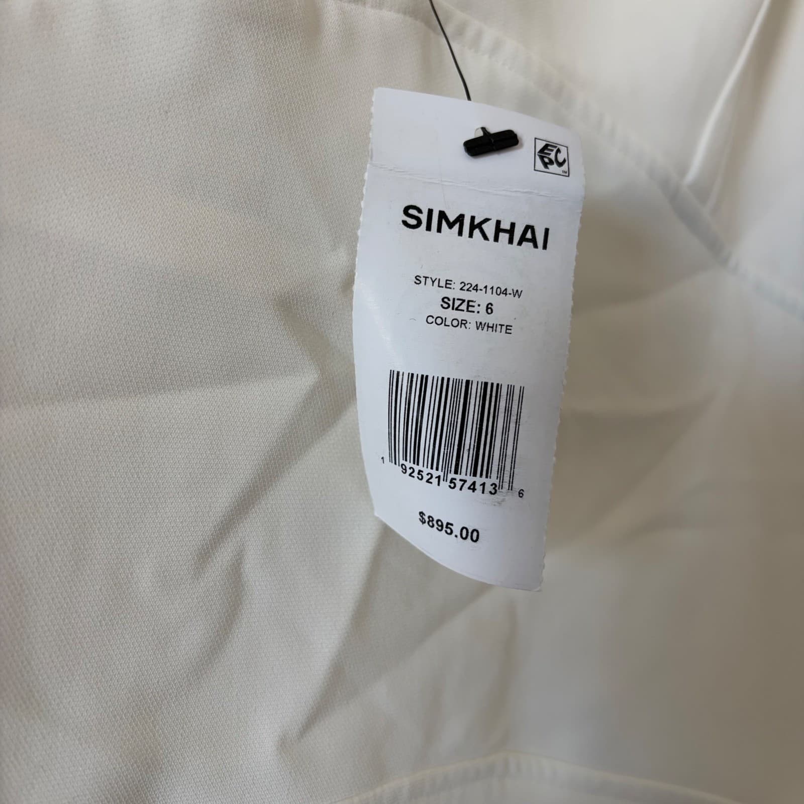 SIMKHAI Sequoia Layered Maxi Dress Women 6 White Crepe Chiffon Pleated 224-1104W - Thumbnail 3
