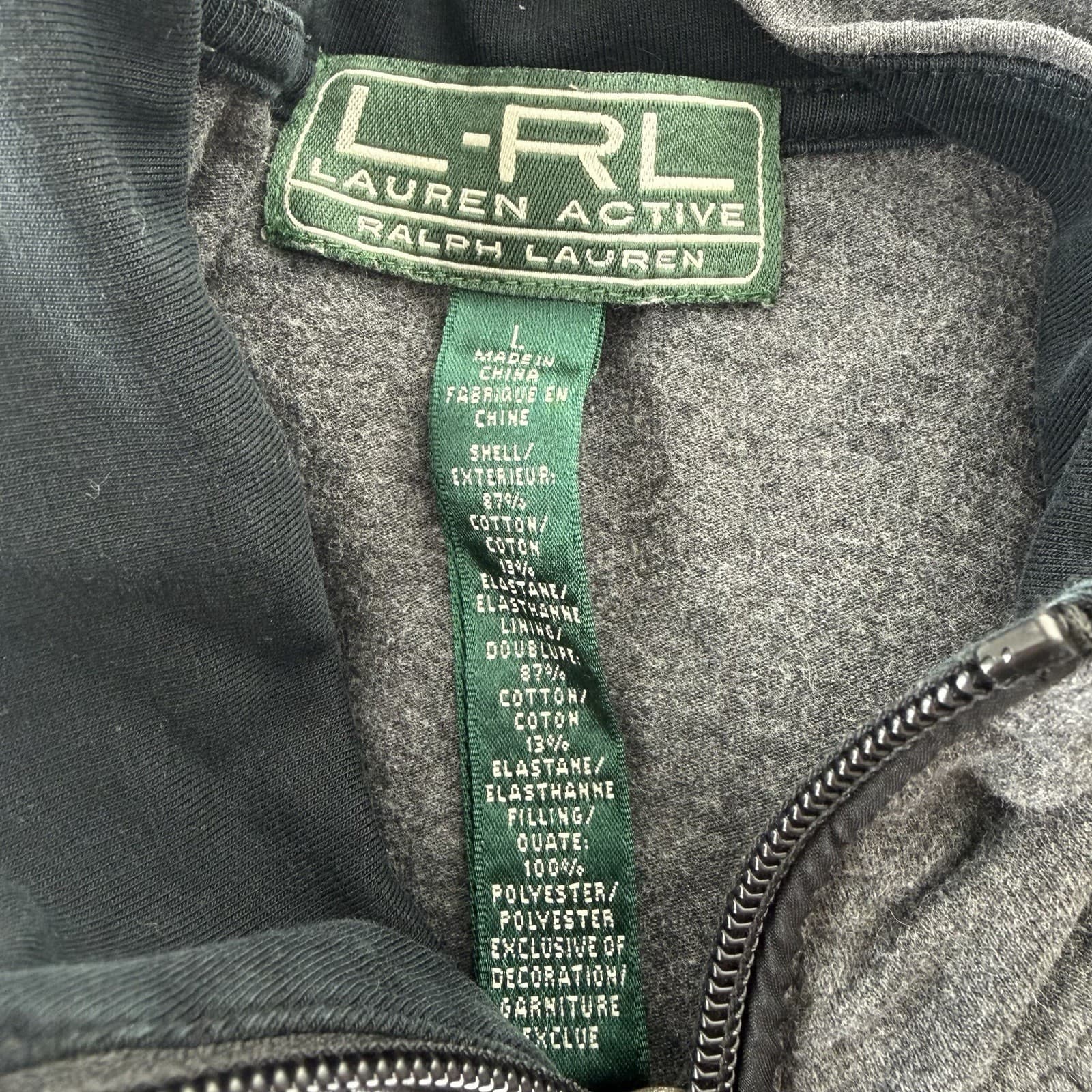 Lauren Ralph Lauren LRL Active Jacket Womens Sz L Gray Full Zip Quilted Running - Thumbnail 5