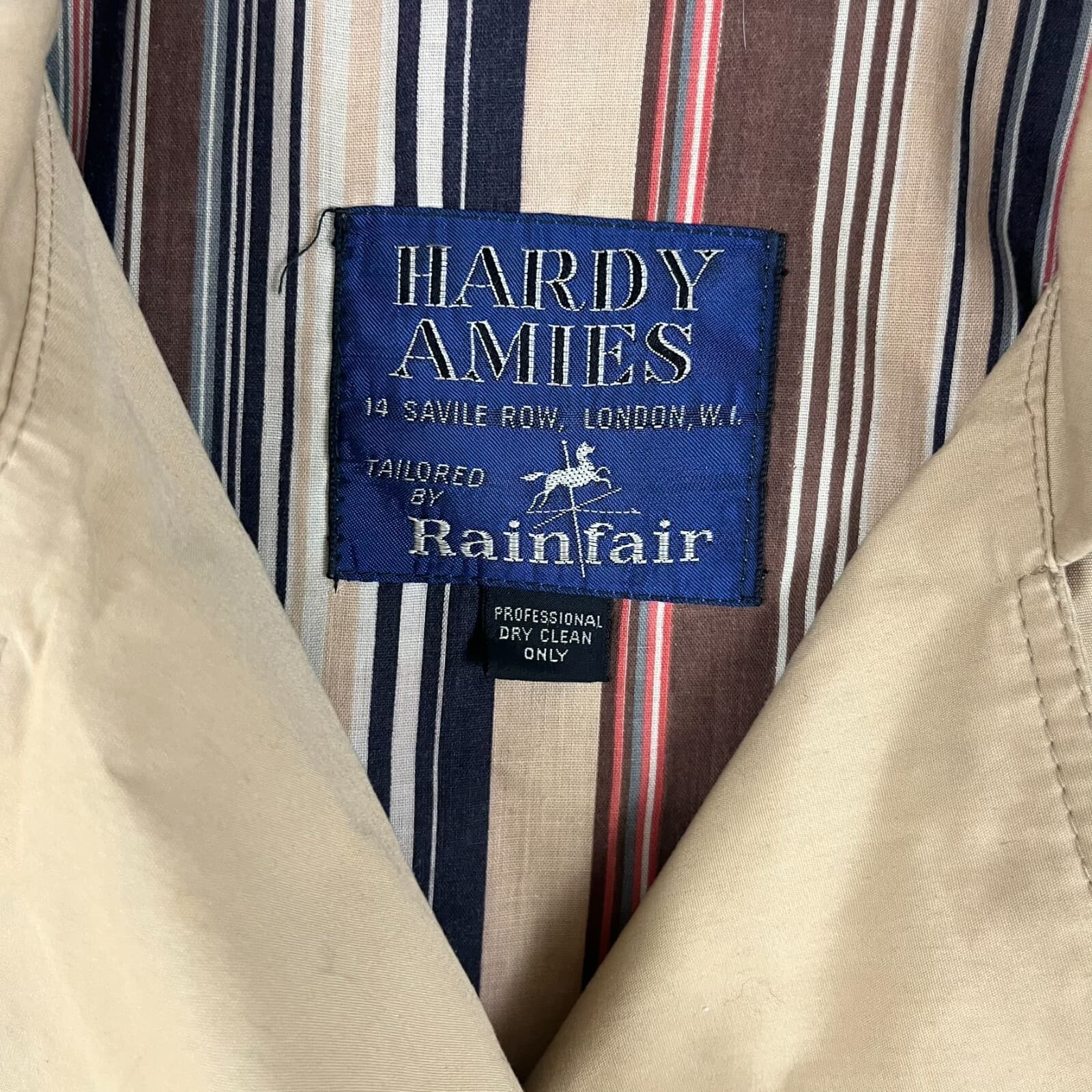Hardy Amies Rainfair Mens Trench Coat Brown Double Breasted Belted Fishermancore - Thumbnail 2