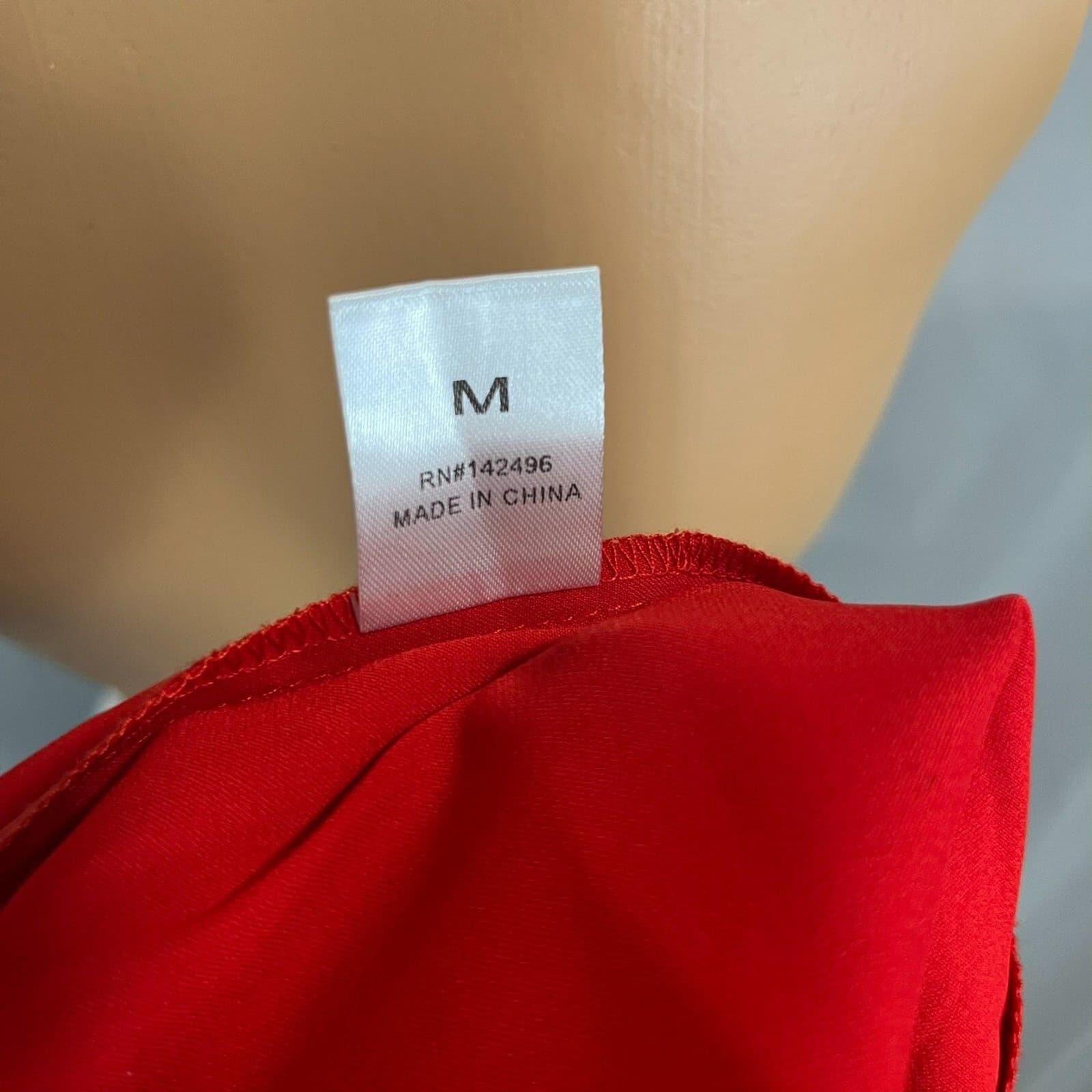 Red Satin Slip Dress Size Small Cowl Neck Midi Valentine’s Day Date Night Flirty - Thumbnail 7