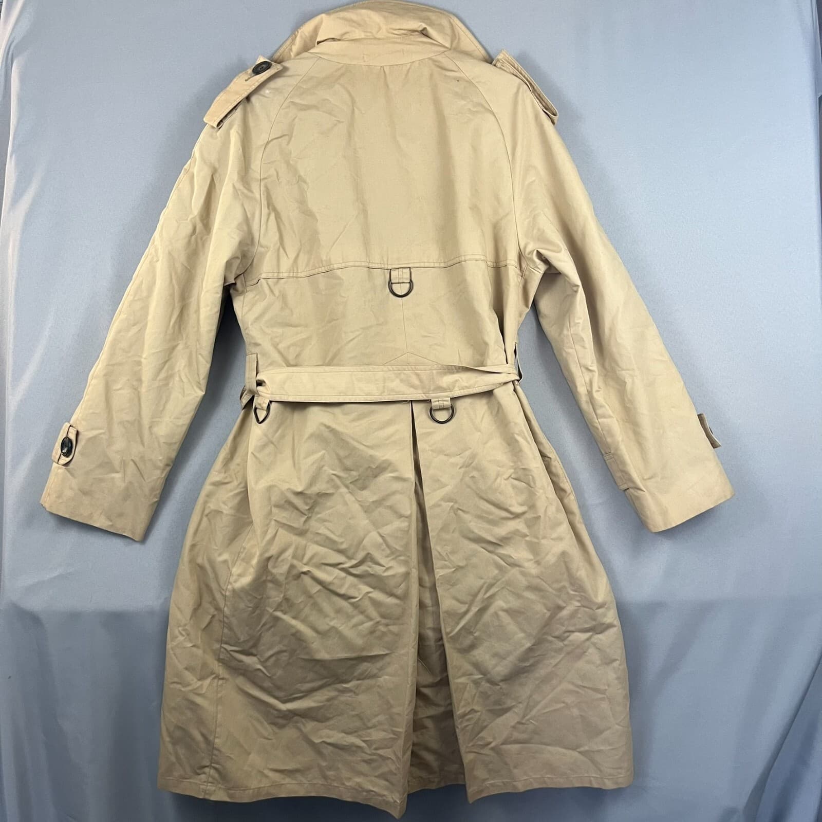 Hardy Amies Rainfair Mens Trench Coat Brown Double Breasted Belted Fishermancore - Thumbnail 4