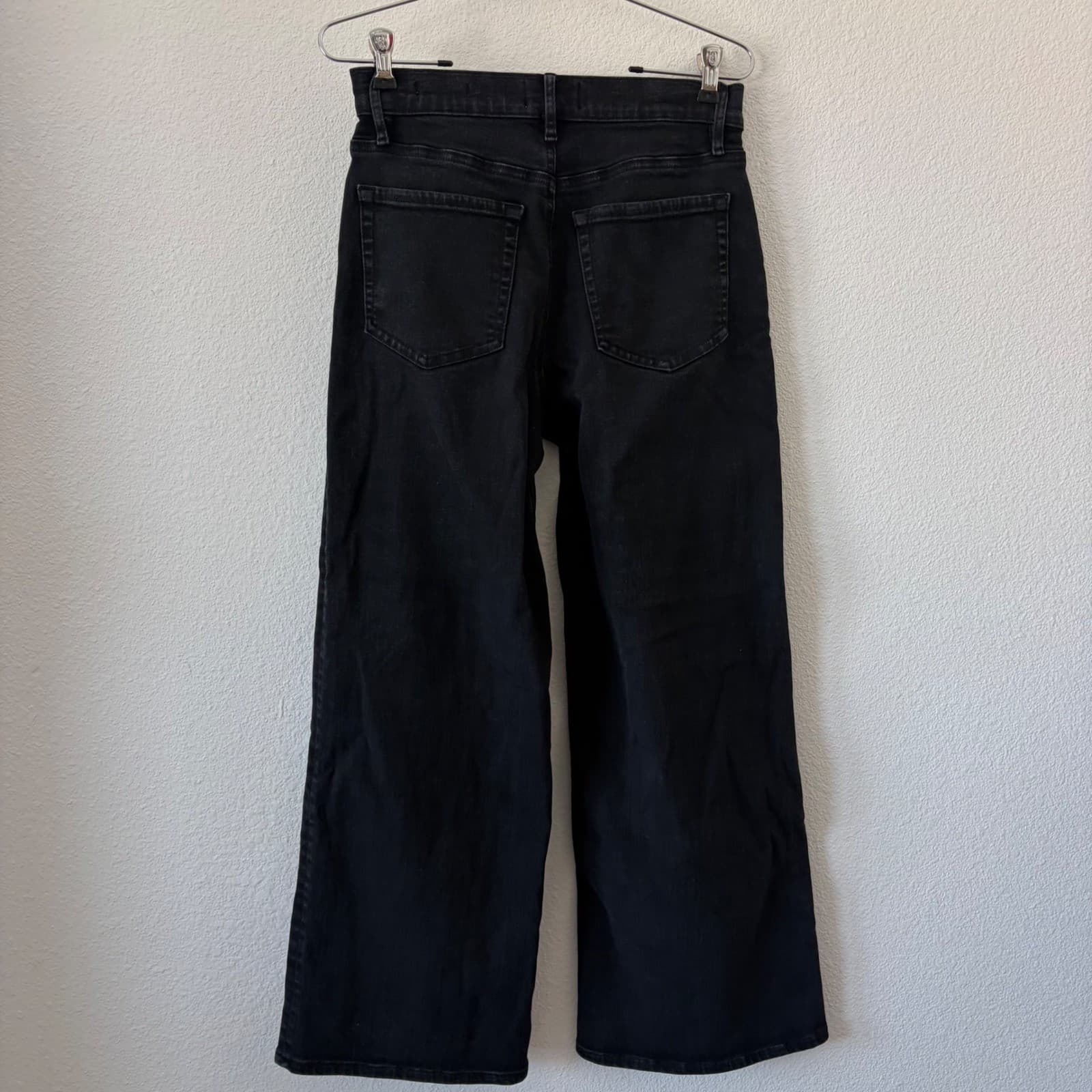 FRAME Le Slim Palazzo Jeans Womens Size 26 Black High Rise Wide Leg LSP631 - Thumbnail 3