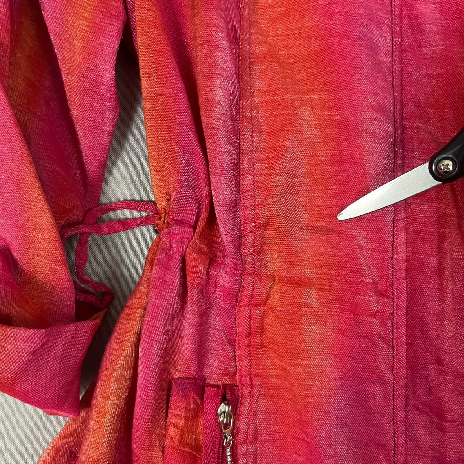 Sharon Young Windbreaker Jacket Women's Small Pink Orange Shimmer Lined Full Zip - Thumbnail 6