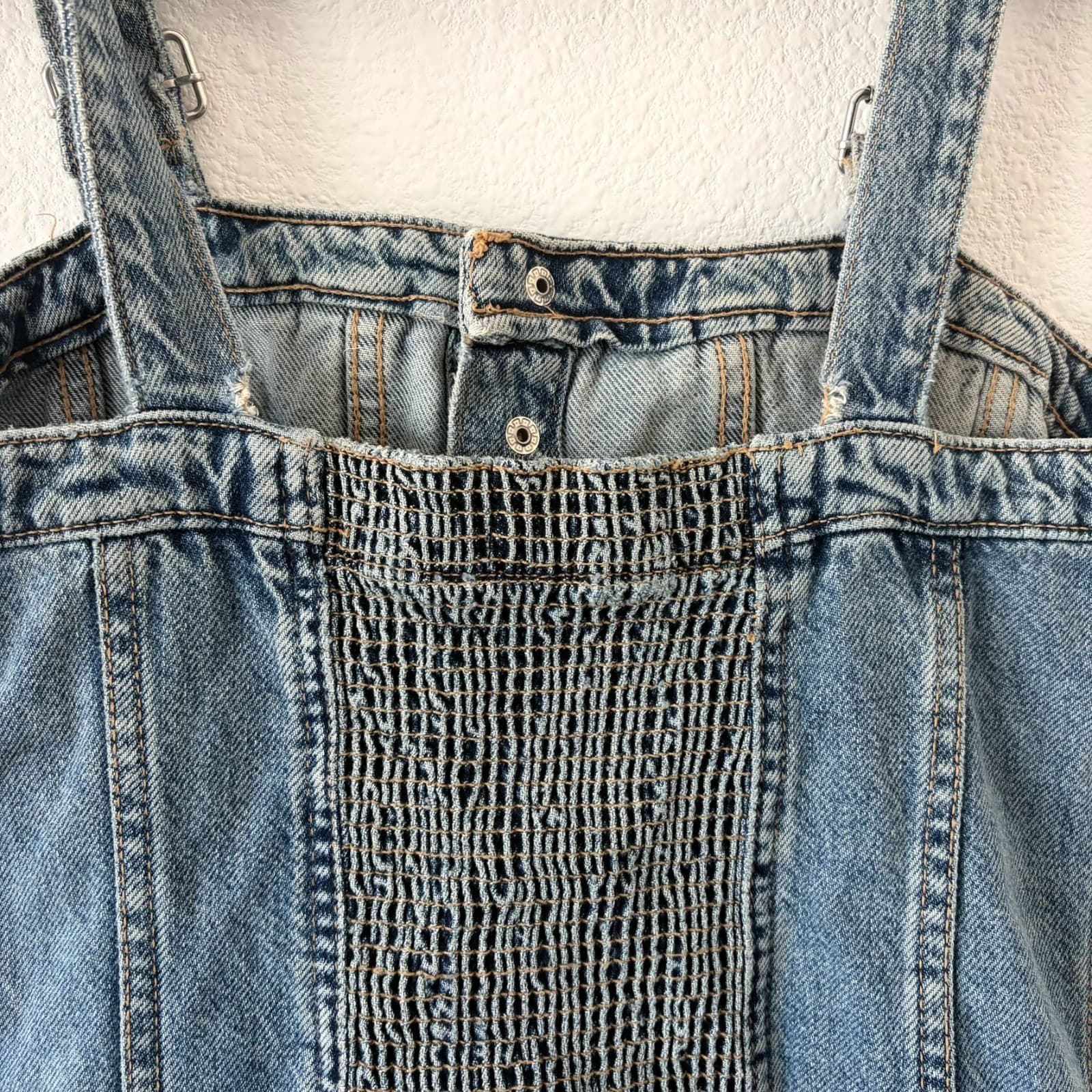 Zara Cargo Jumpsuit SM Adjustable Straps Patch Pockets Smocked Back Blogger Fave - Thumbnail 5