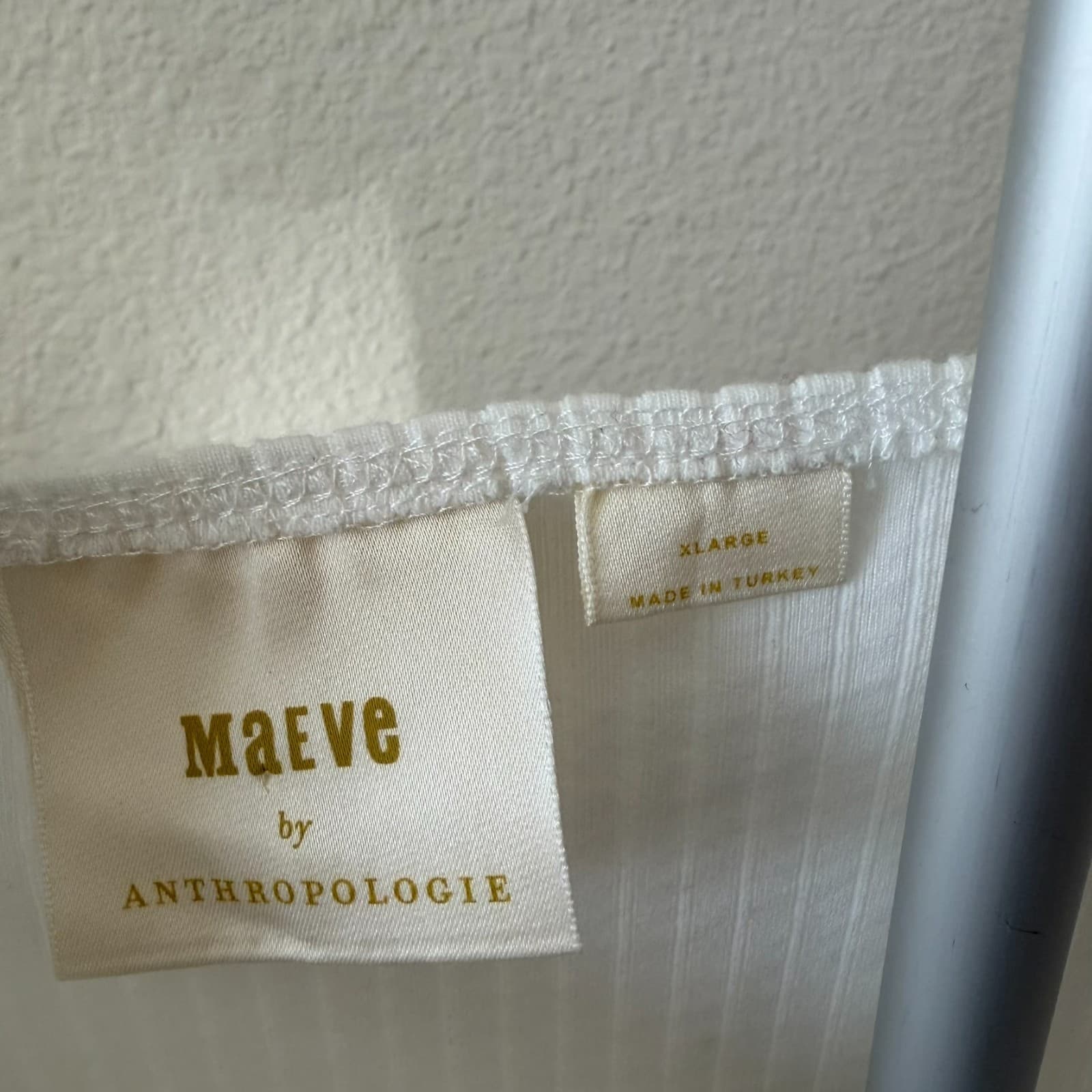 Maeve Anthropologie Crop Top XL White Textured Knot Front Sleeveless Square Neck - Thumbnail 5