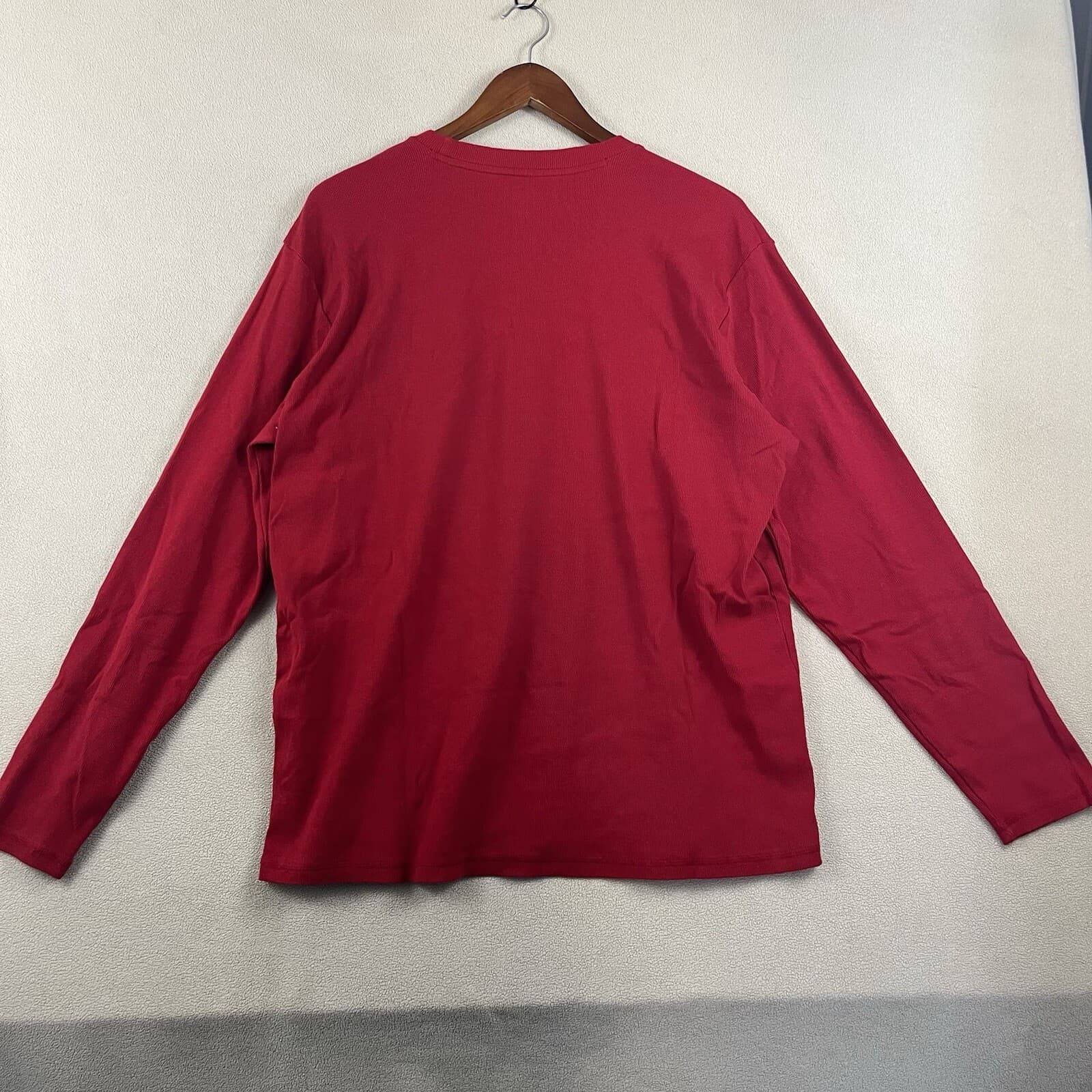 Burts Bees Unisex Sweater Sz XL Red Organic Cotton Long Sleeve Shirt Base Layer - Thumbnail 5