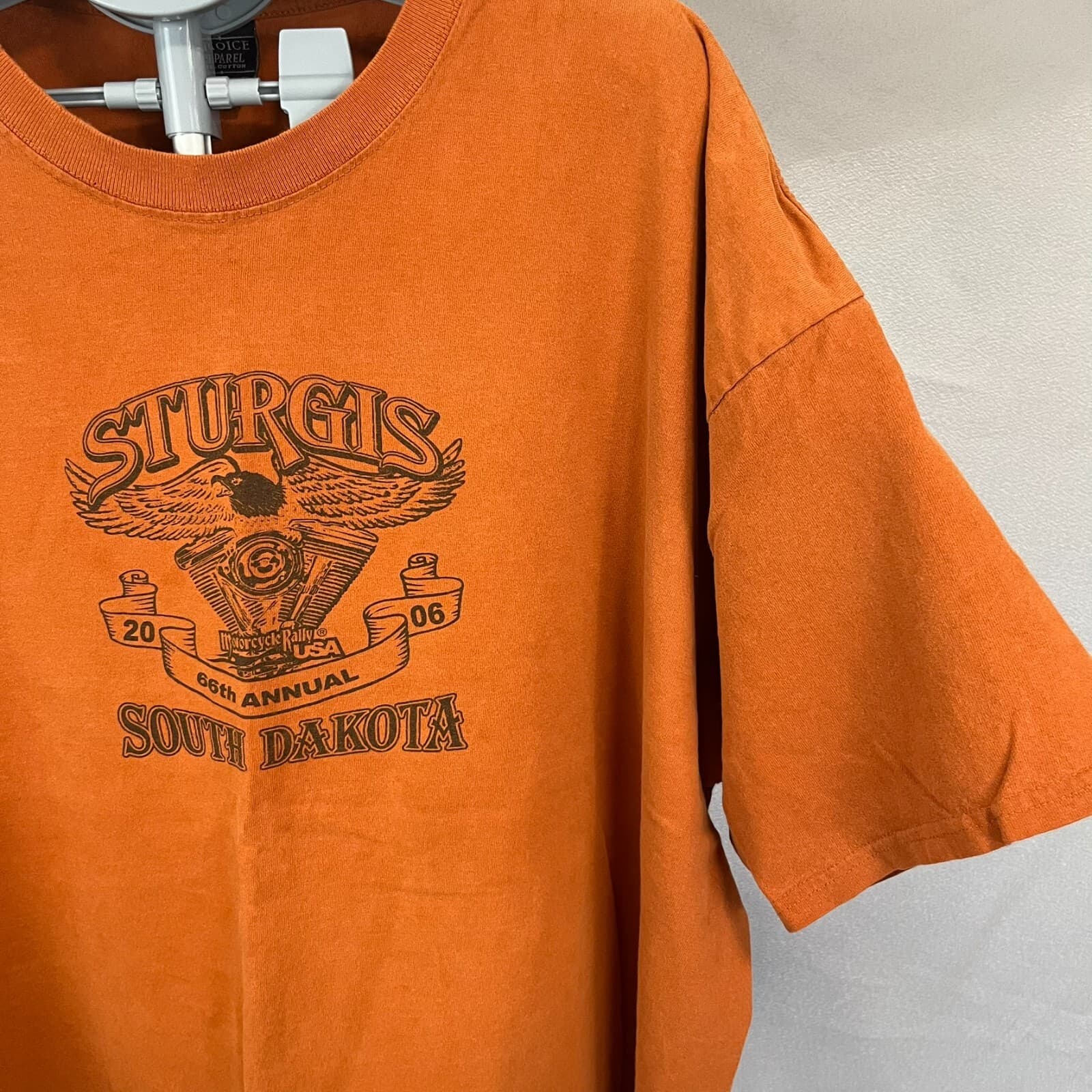 Vintage Sturgis 100% Cotton T-Shirt Orange 3XL Bike Week SD 2006 Double Sided - Thumbnail 3