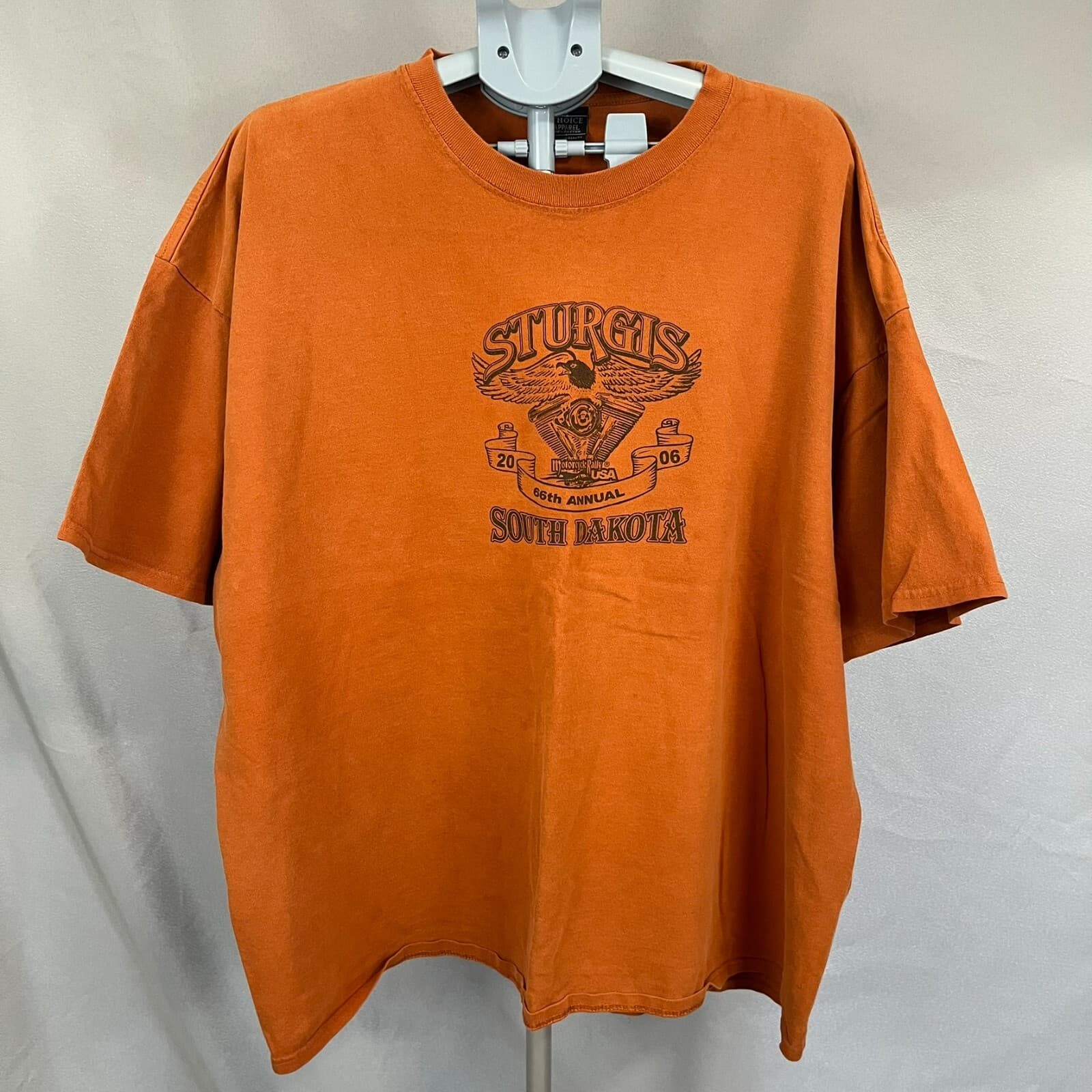 Vintage Sturgis 100% Cotton T-Shirt Orange 3XL Bike Week SD 2006 Double Sided - Thumbnail 2