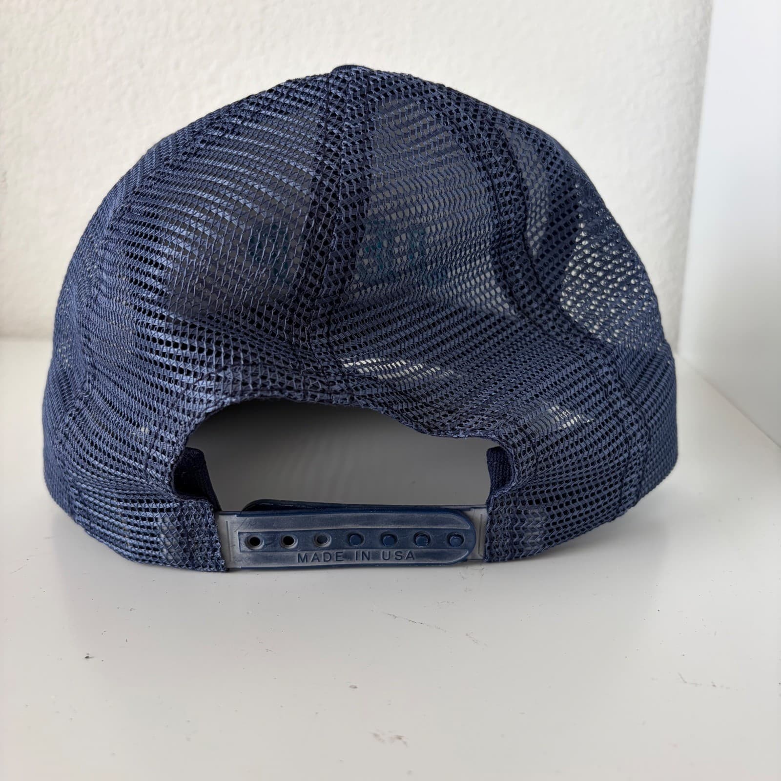 Jeep Trucker Hat Mens Blue Embroidered Snapback Vintage 80s 90s Made in USA Mesh - Thumbnail 2
