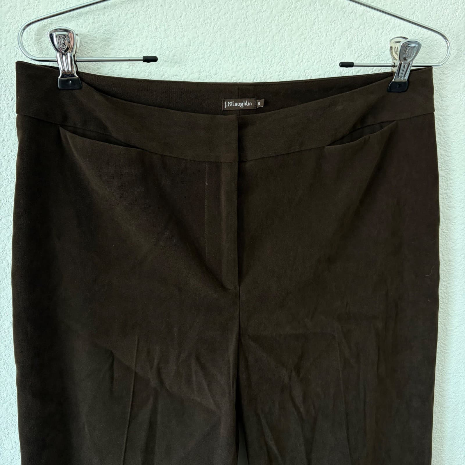 J.McLaughlin Straight Leg Trouser Pants Women Size 6 Brown Pockets Tailored - Thumbnail 2