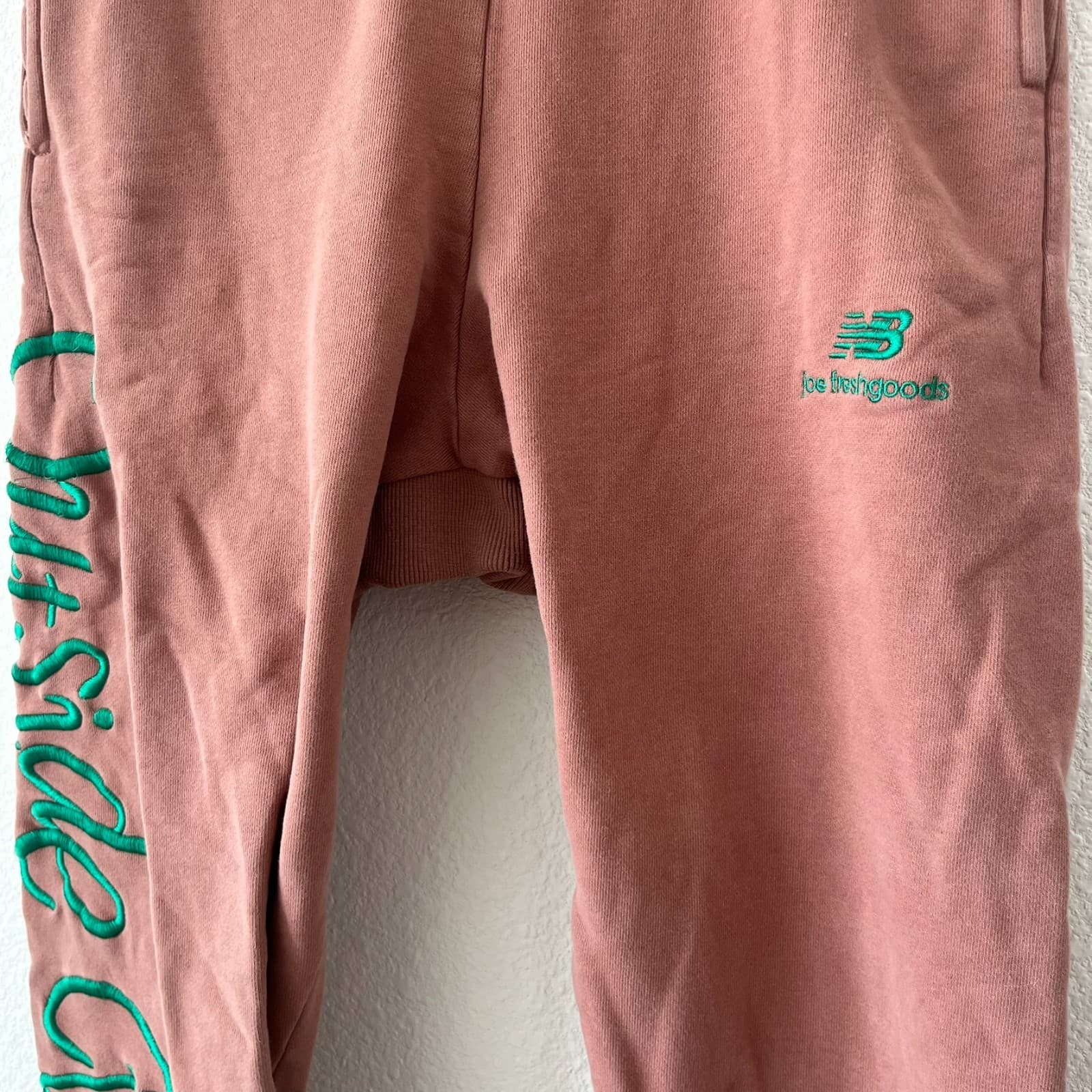 New Balance Joe Freshgoods Sweatpants Mens XS Brown Embroidered Outside Clothes - Thumbnail 3