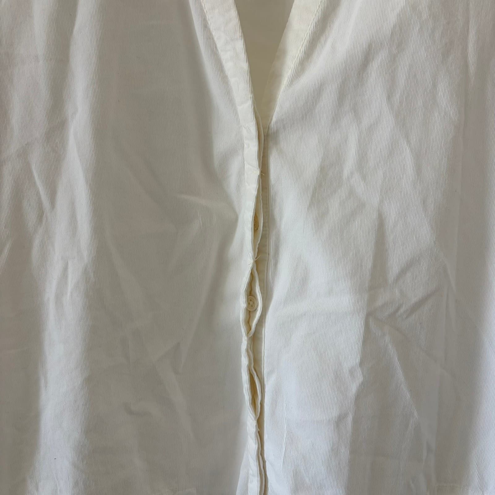 James Perse Jumpsuit Womens 2 Ivory Corduroy Long Sleeve Utility Minimalist - Thumbnail 4