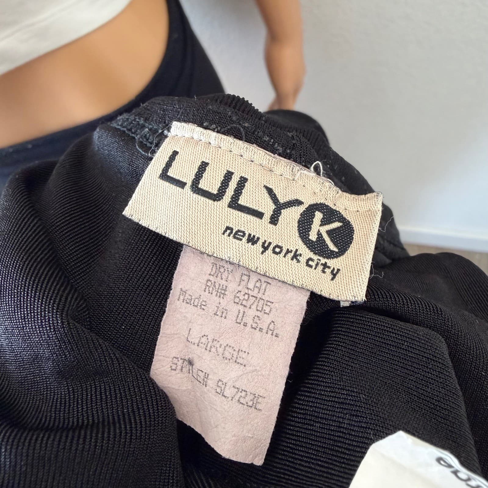 Luly K Maxi Dress Women LG Black Vintage 90s Y2K Halter Open Back Glitter Prom - Thumbnail 7