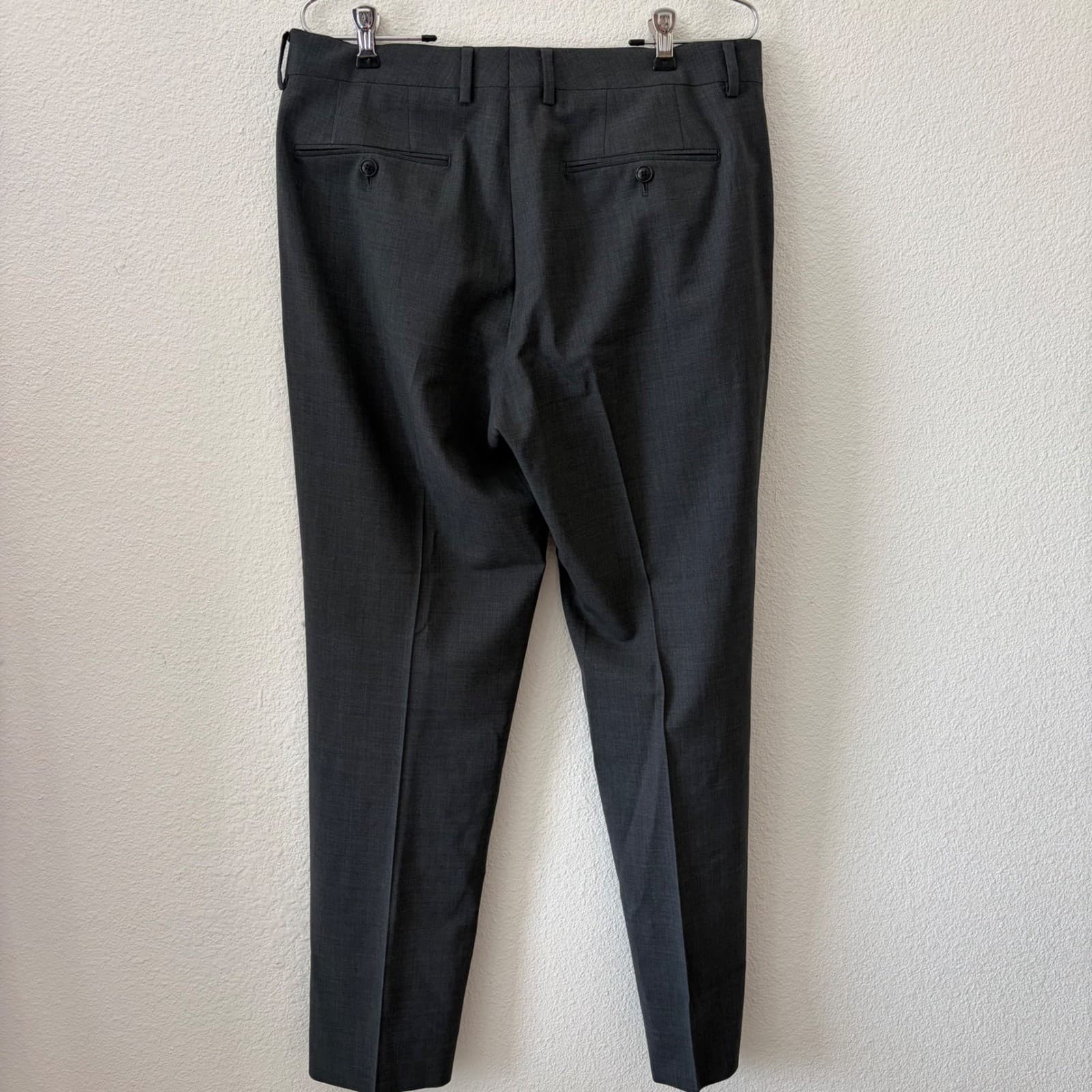 Bonobos Dress Pants Men 33x32 Grey Slim Fit Marzotto Wool Trousers 15687-GY001 - Thumbnail 2