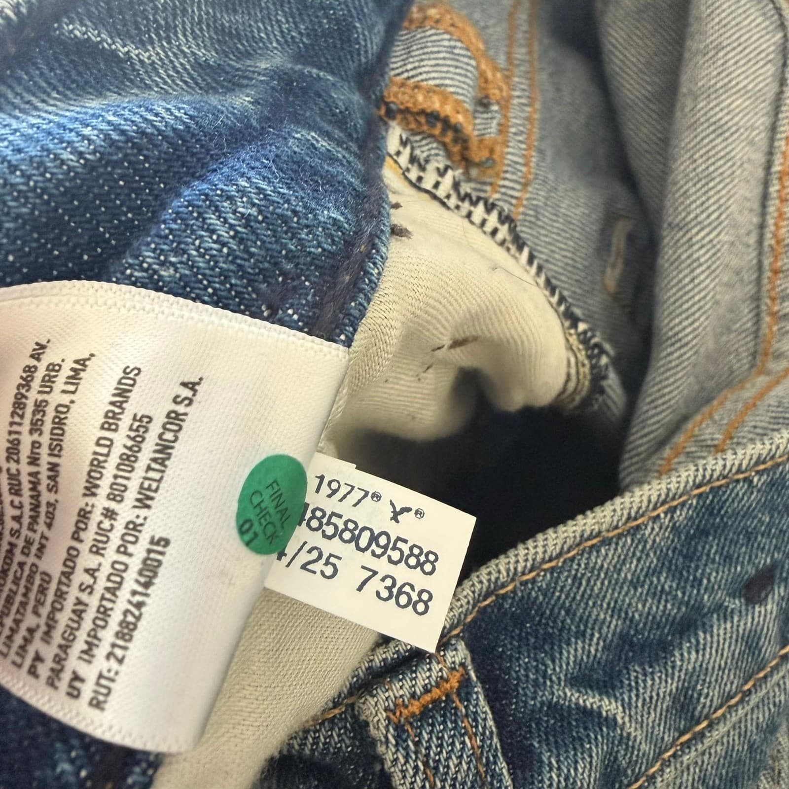 American Eagle Easyflex Jeans Mens 34x34 Blue Straight Leg Medium Wash Denim - Thumbnail 3