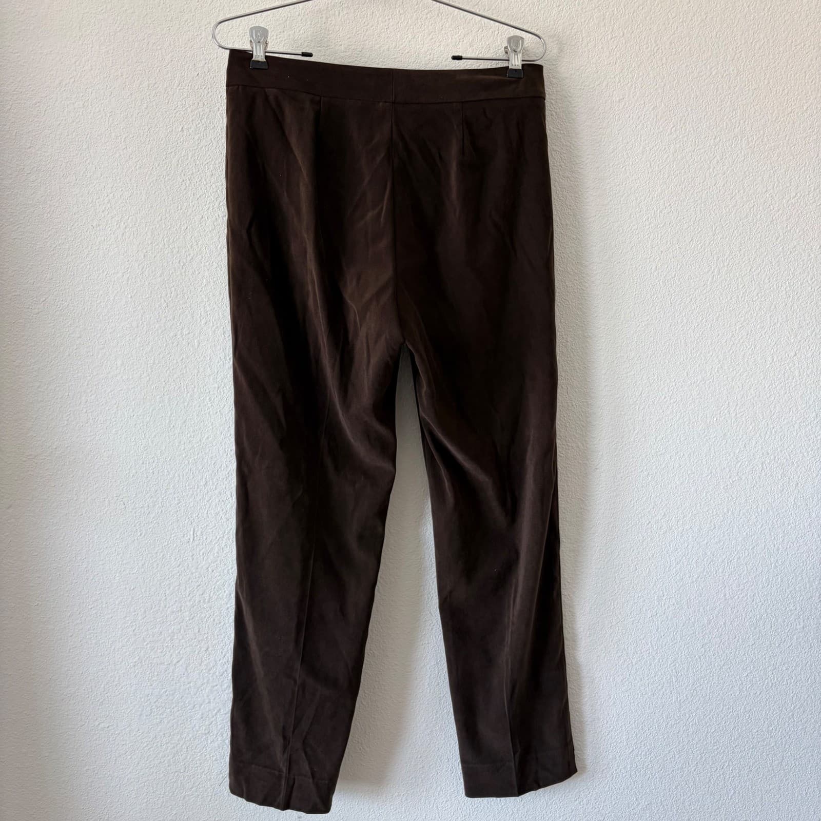 J.McLaughlin Straight Leg Trouser Pants Women Size 6 Brown Pockets Tailored - Thumbnail 3