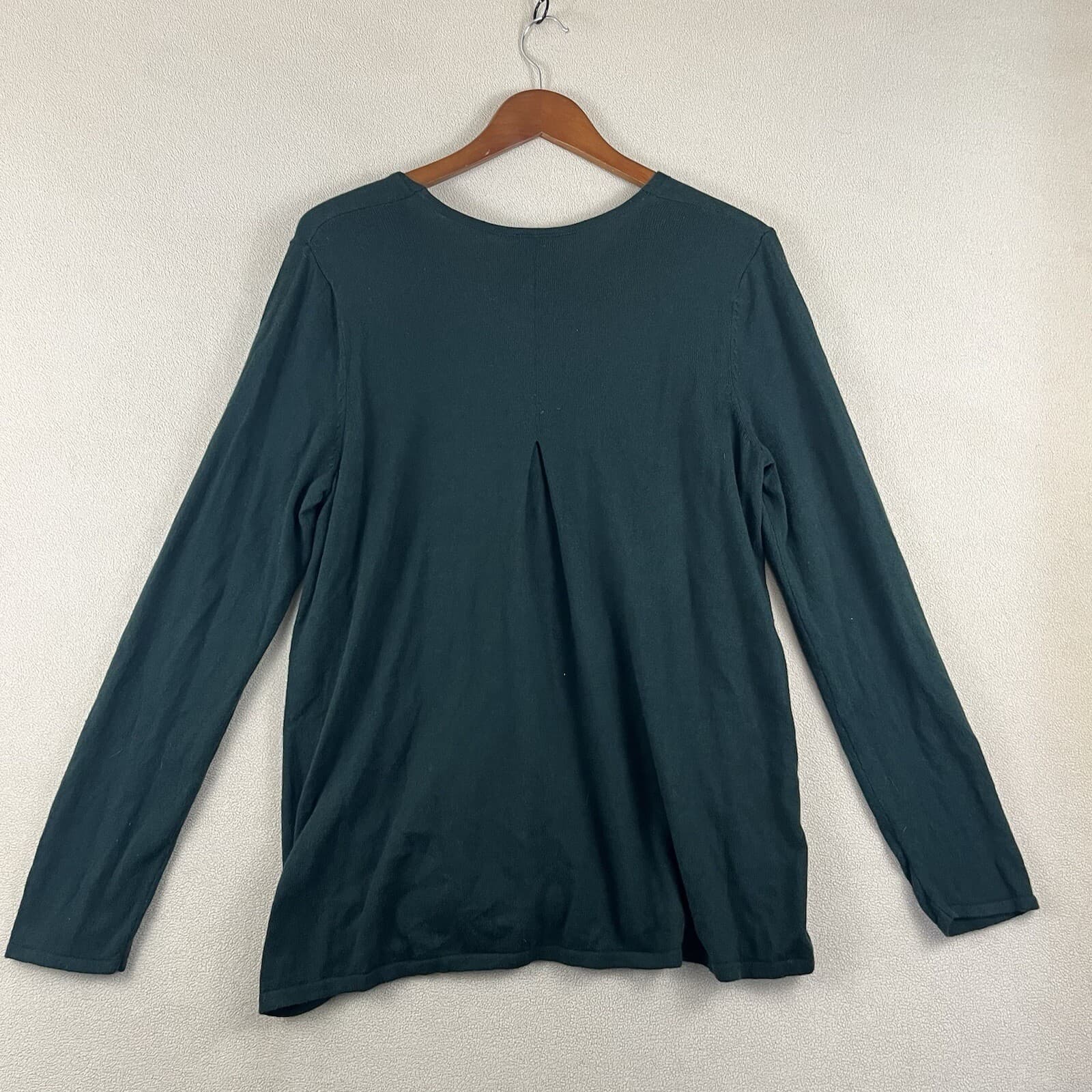 J. Jill Womens Sweater Size Medium Green Soft Long Sleeve Tunic Side Slits Top - Thumbnail 4