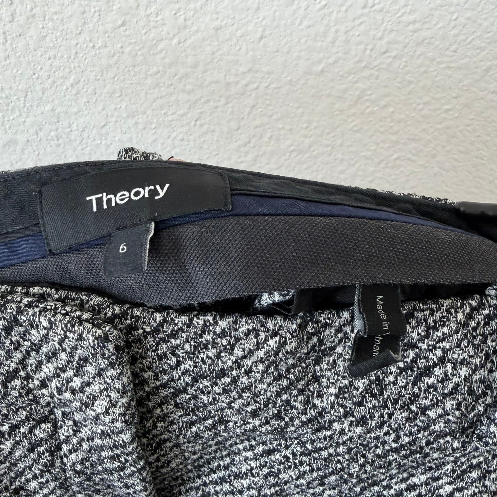 Theory Treeca 2 Willon Jacquard Pants Trousers Womens Sz 6 Grey Tweed Cropped - Thumbnail 5