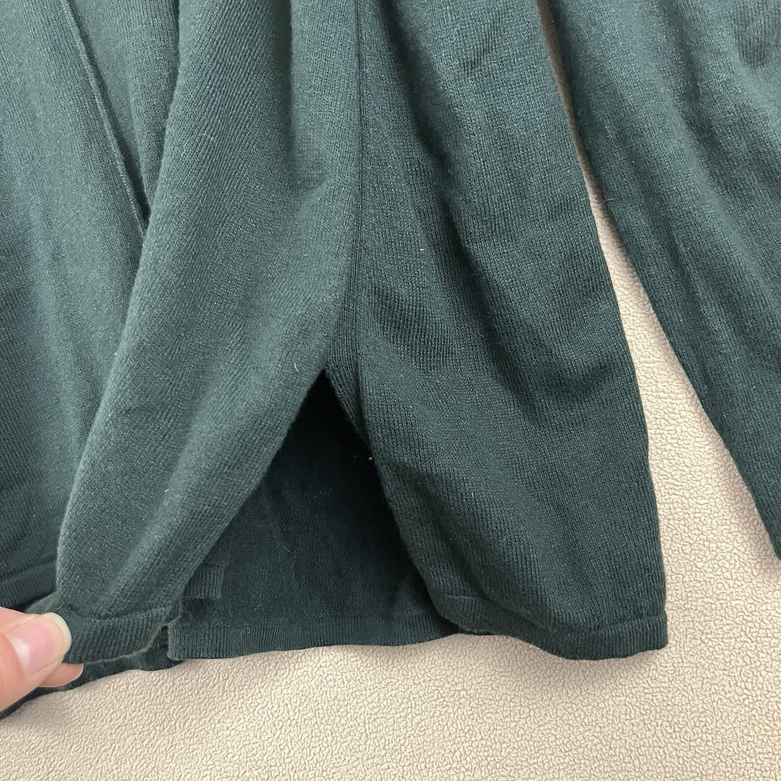 J. Jill Womens Sweater Size Medium Green Soft Long Sleeve Tunic Side Slits Top - Thumbnail 5