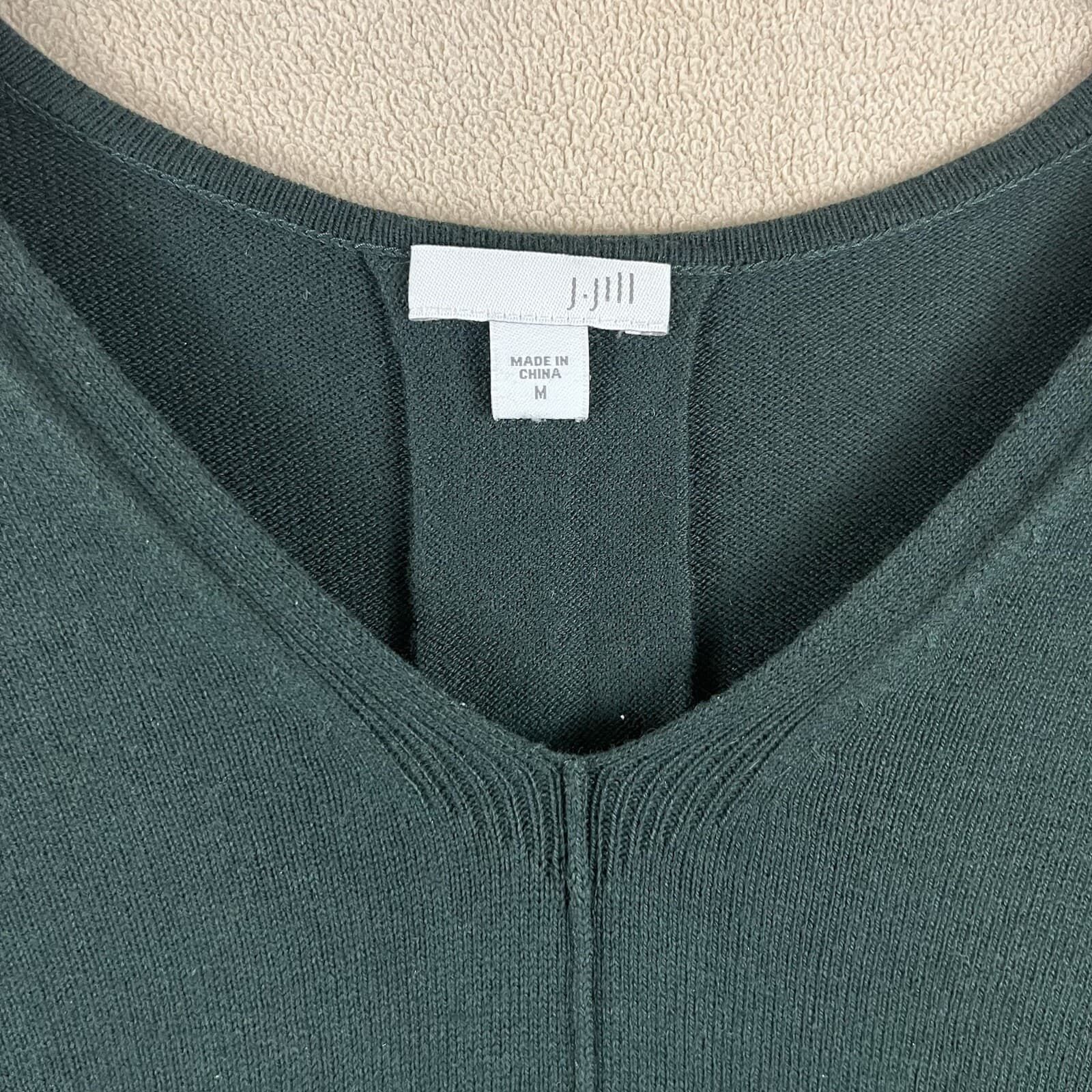 J. Jill Womens Sweater Size Medium Green Soft Long Sleeve Tunic Side Slits Top - Thumbnail 2