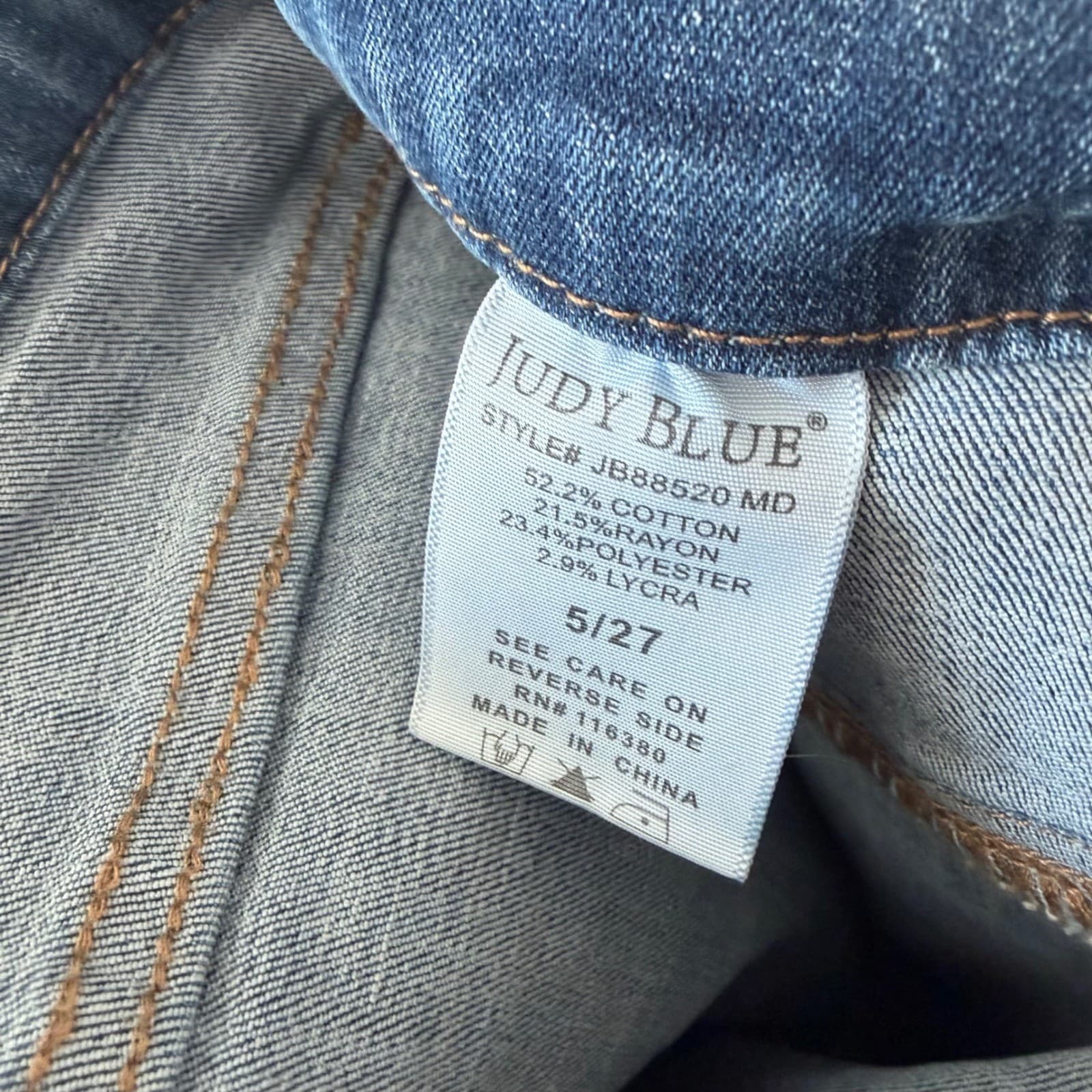 Judy Blue Slim Bootcut Jeans Womens 5/27 Medium Wash High Rise Stretch - Thumbnail 6