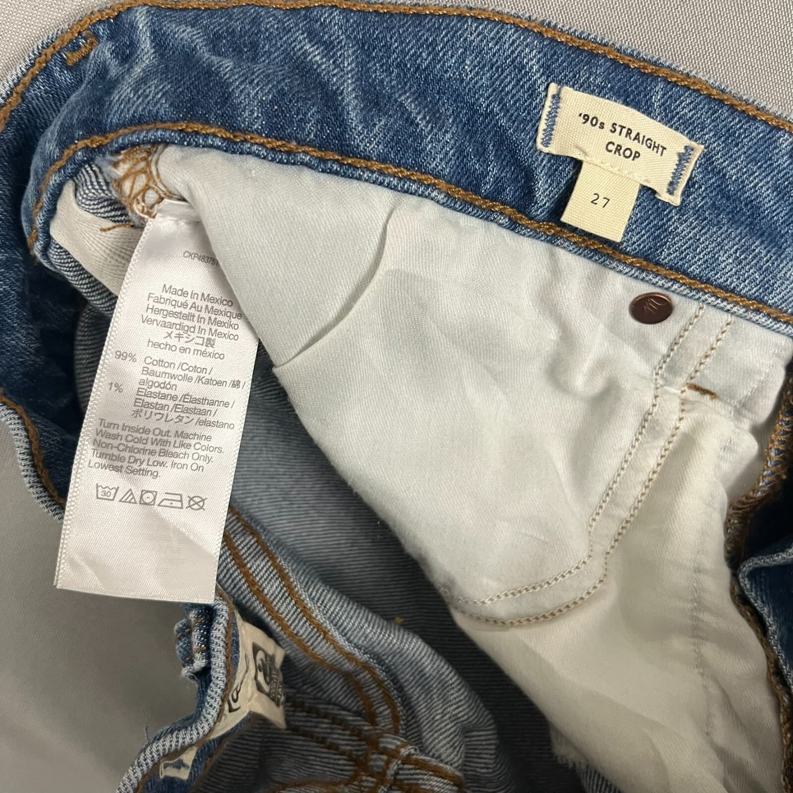Madewell Jeans Women's 27 Blue Denim Cotton High Rise 5-Pocket Straight Leg - Thumbnail 4