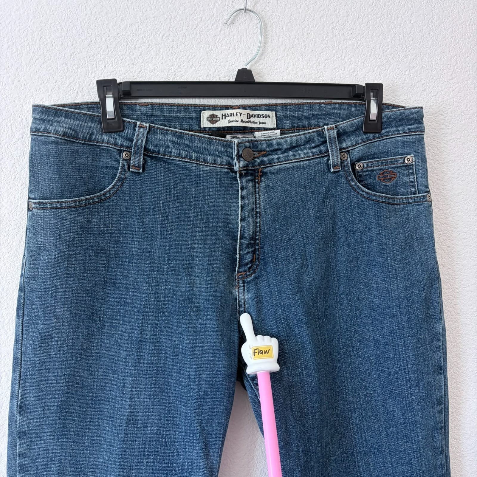 Vtg Harley-Davidson Genuine MotorClothes Jeans Size 16 Blue Denim Straight Leg - Thumbnail 4