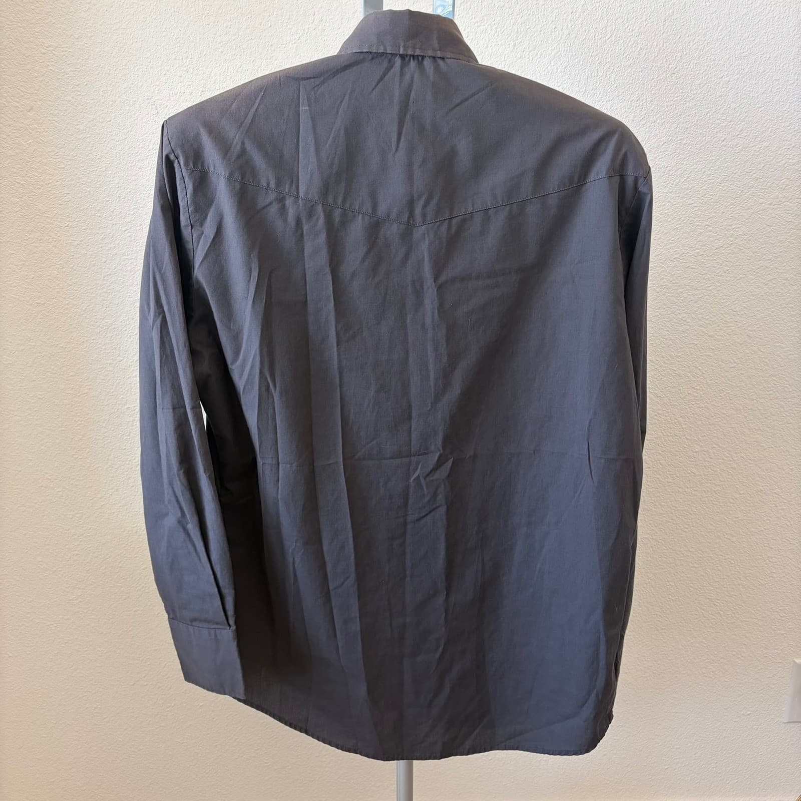 Roper Western Pearl Snap Shirt Mens Size M Dark Grey Long Sleeve 1-01-025-682-GY - Thumbnail 2