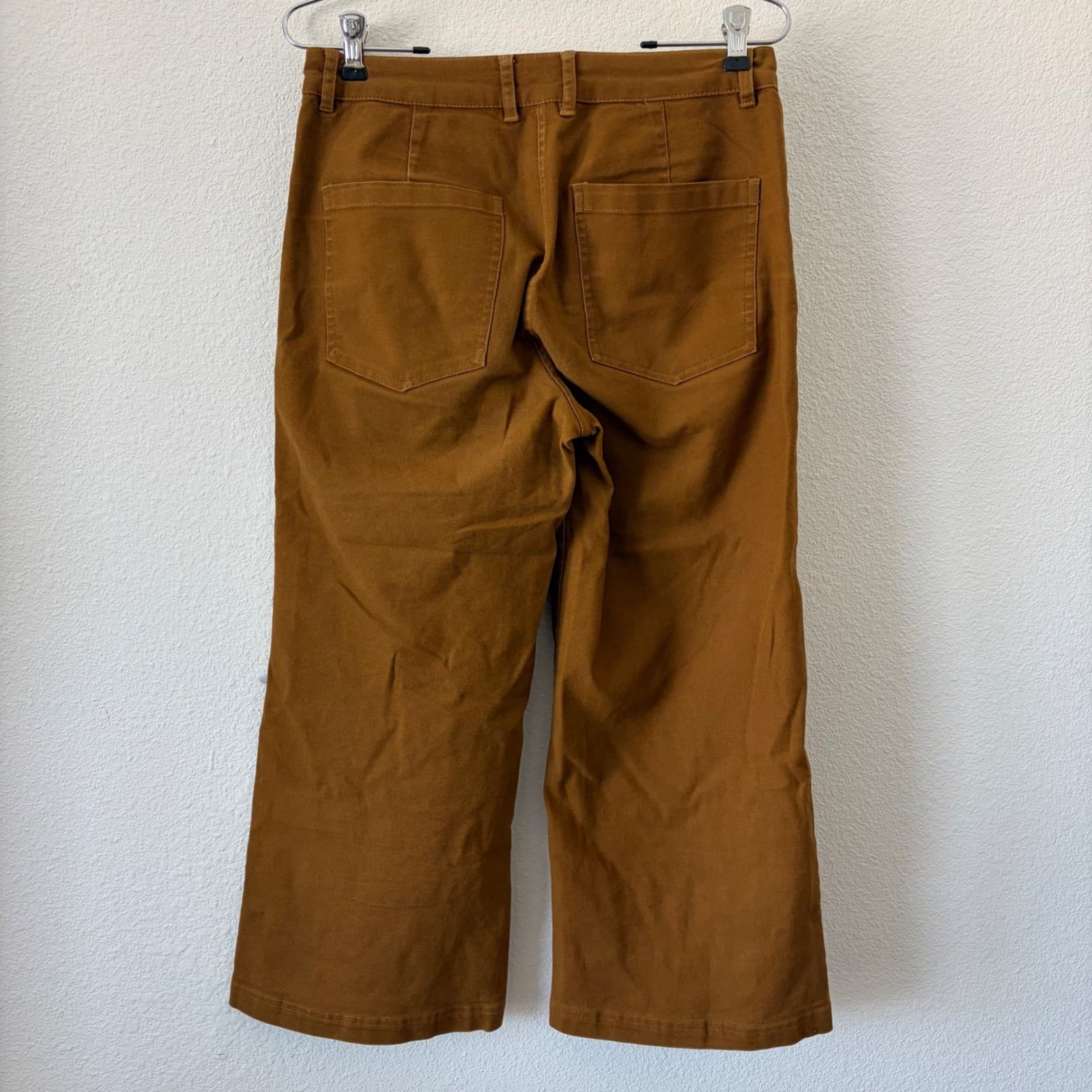 Bridge & Burn Cropped Pants Women 27 Brown Wide Leg Utility Patch Pocket Ankle - Thumbnail 3