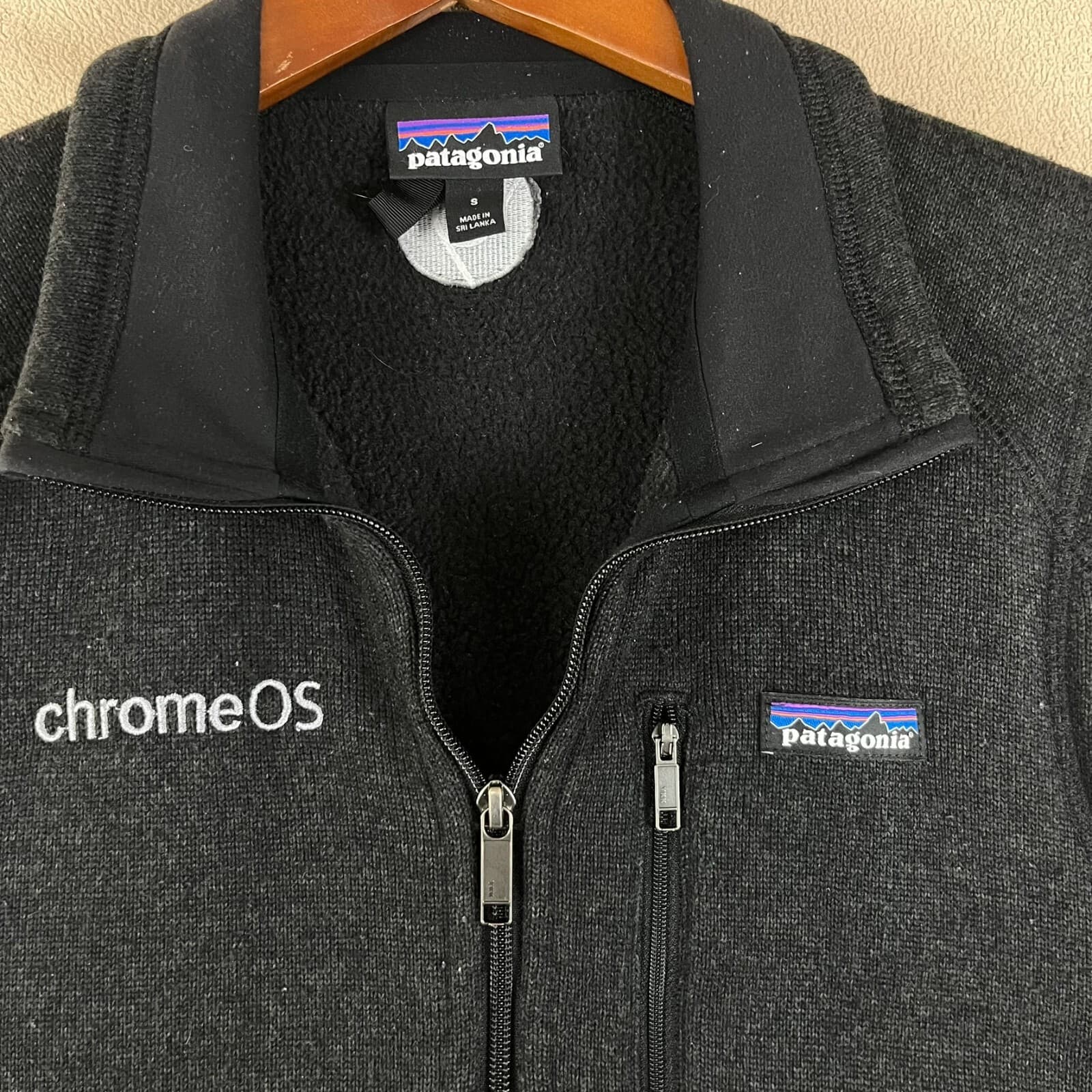 Patagonia Better Sweater Vest Men’s Sz SM Full Zip Black ChromeOS Google Branded - Thumbnail 2
