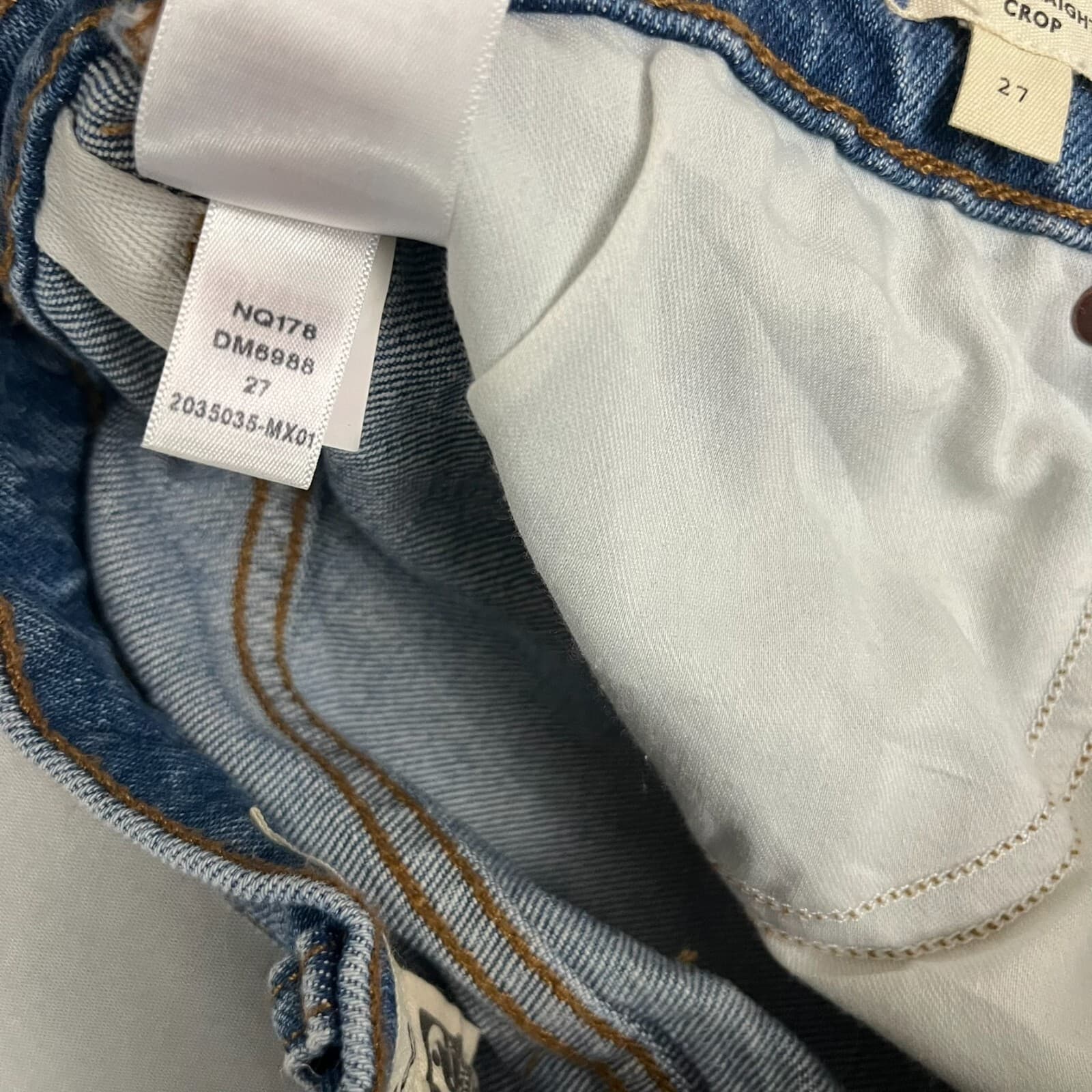 Madewell Jeans Women's 27 Blue Denim Cotton High Rise 5-Pocket Straight Leg - Thumbnail 5