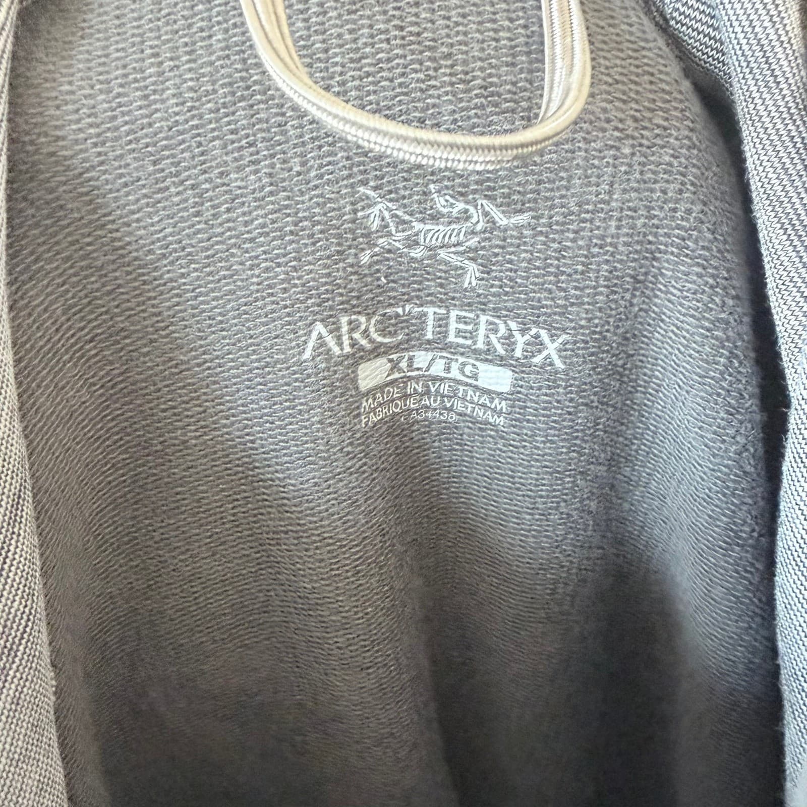 Arcteryx Mens Grey Cotton Wool Blend Full Zip Hoodie Grey XL Lifestyle Jacket - Thumbnail 4