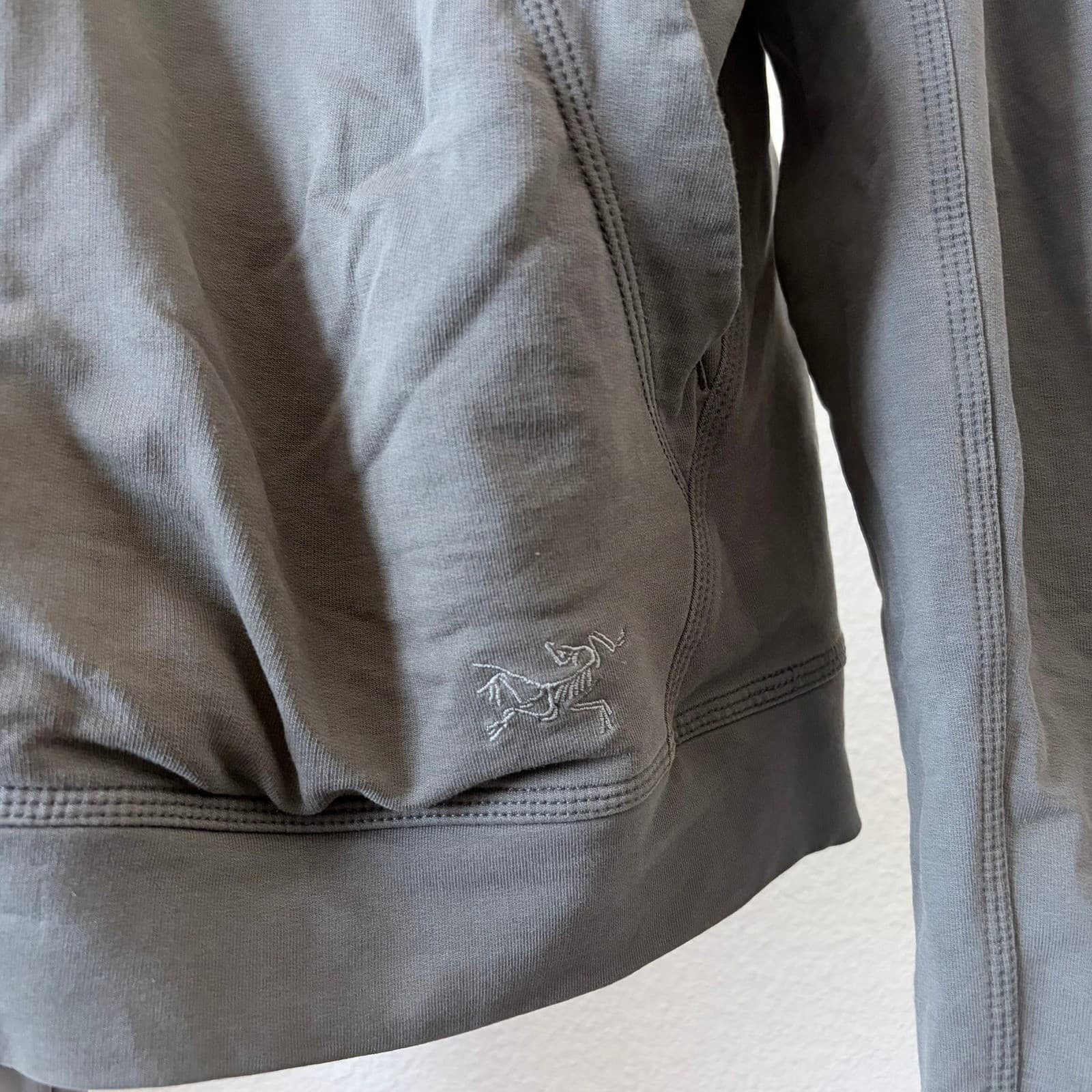 Arcteryx Mens Grey Cotton Wool Blend Full Zip Hoodie Grey XL Lifestyle Jacket - Thumbnail 2