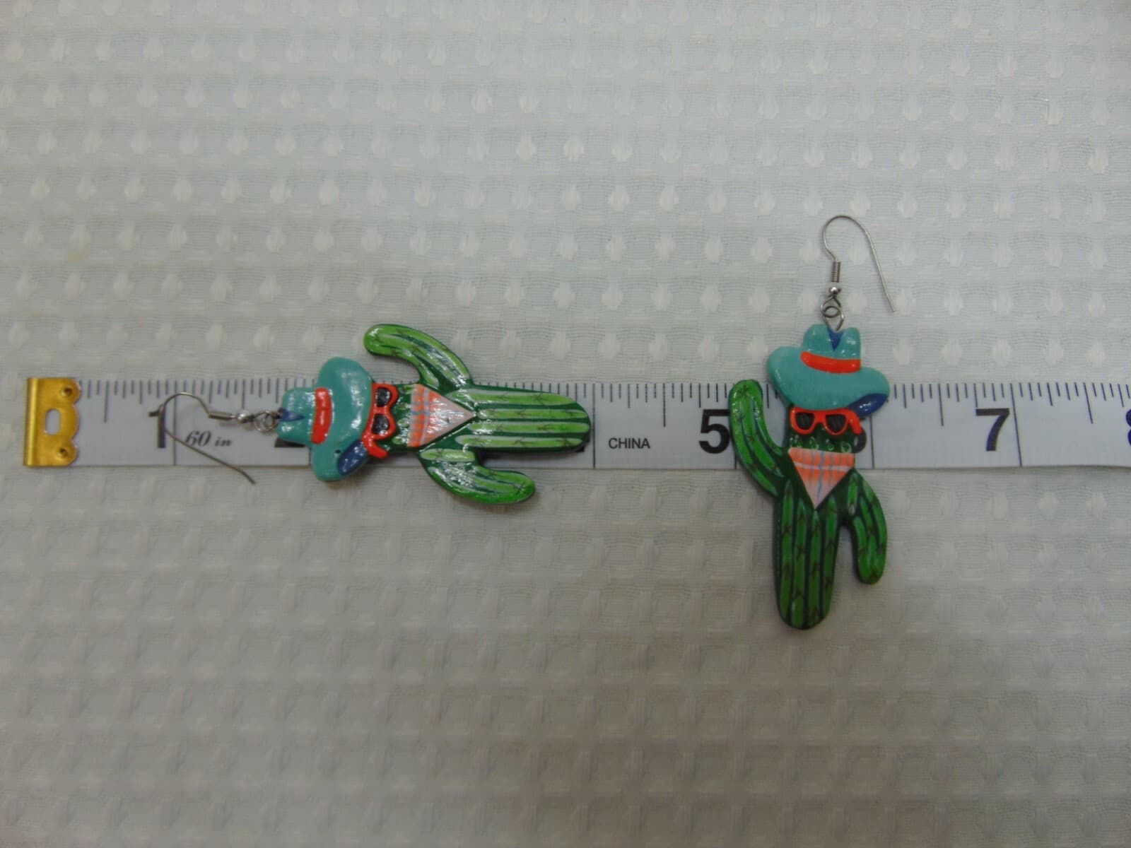 Western Cool Western Cowboy Cactus Wood Hook Earrings Funny Rodeo - Thumbnail 3