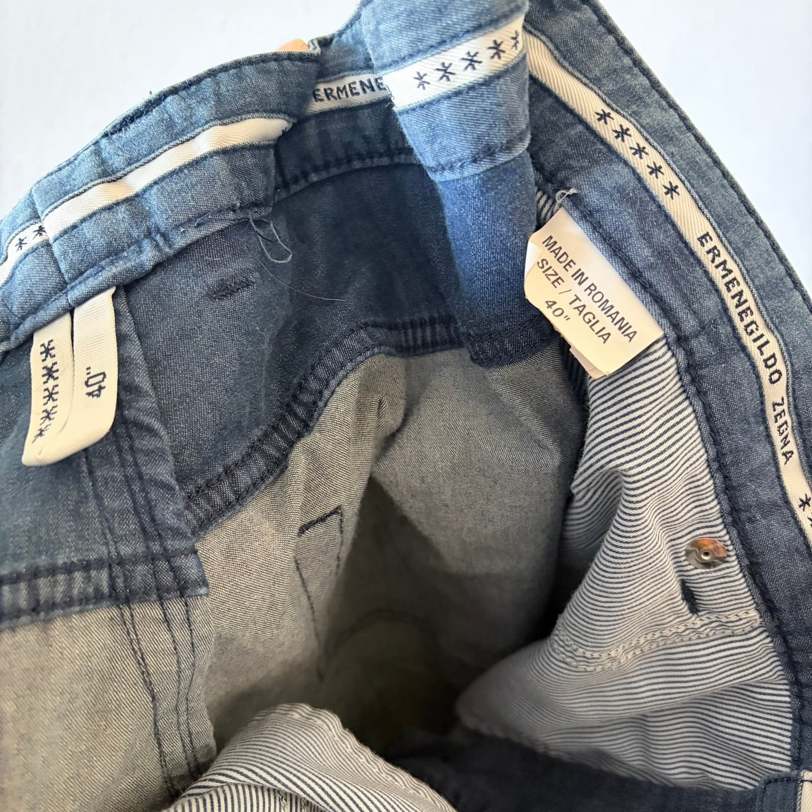 Ermenegildo Zegna Mens Blue 5-Pocket Chino Pants Sz 40 Lightweight Straight - Thumbnail 6
