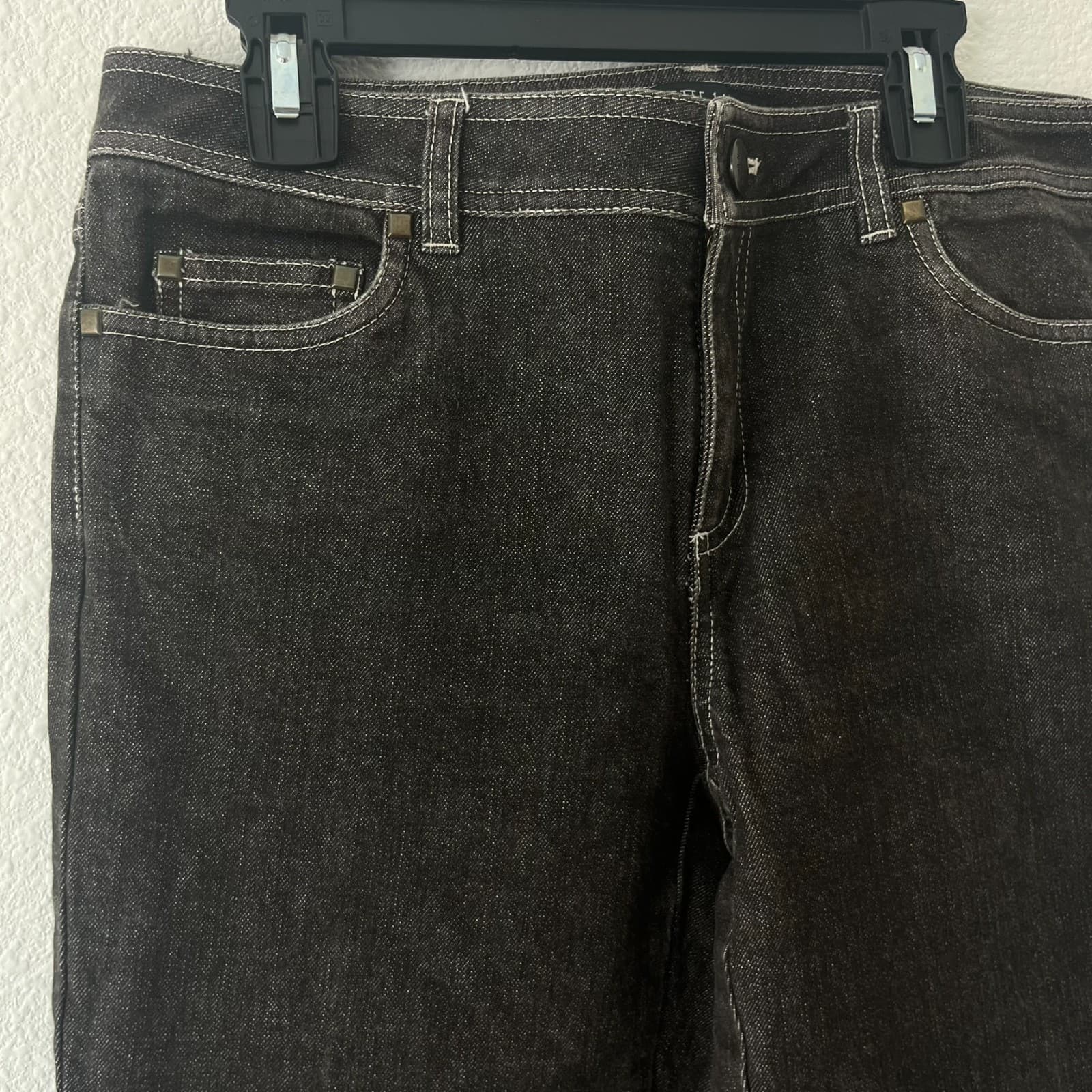 Lafayette 148 New York Bootcut Jeans Women's 2 Black Denim 5-Pockets Zip Fly - Thumbnail 2