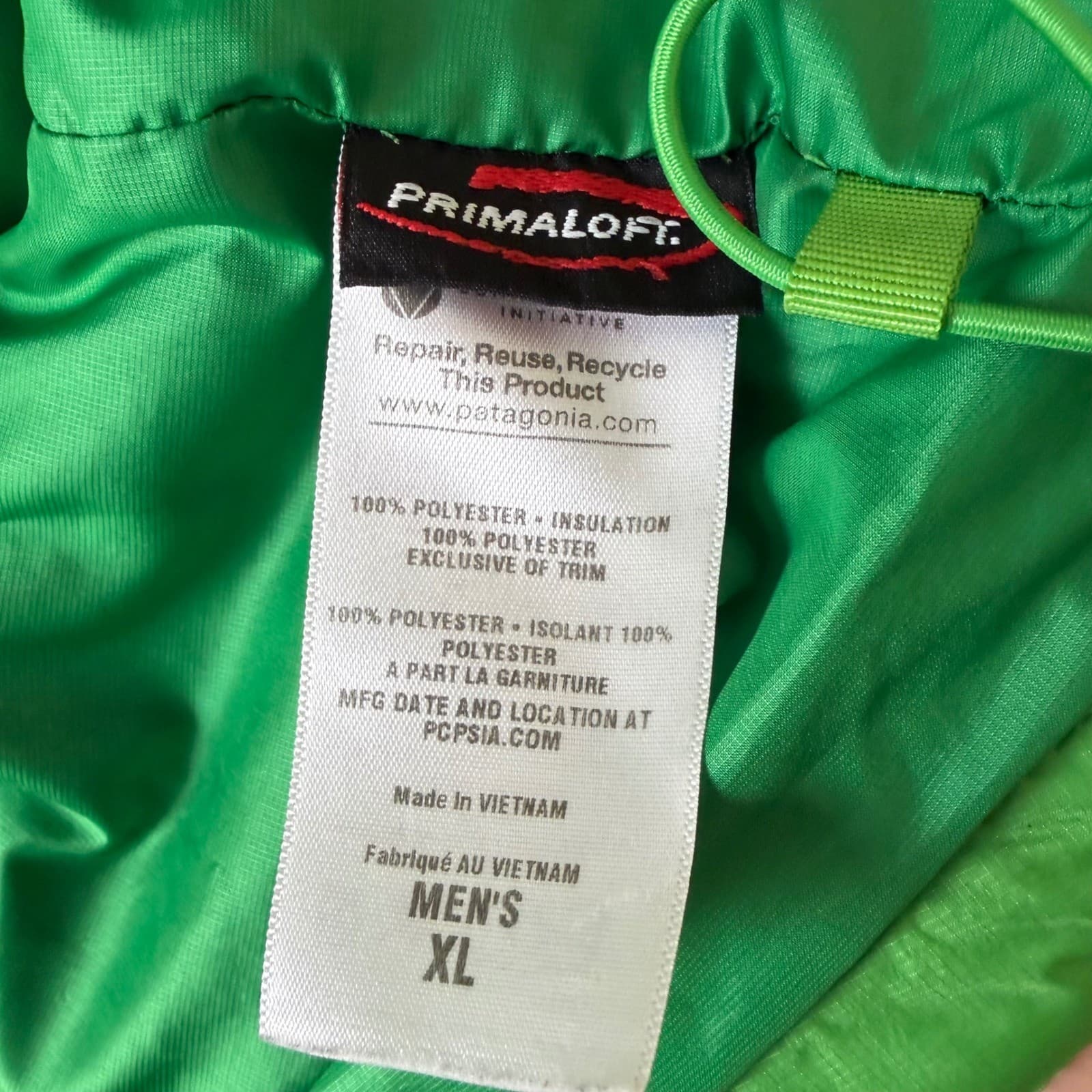 Patagonia Nano Puff Jacket Mens XL Green Quilted PrimaLoft Insulated Full Zip - Thumbnail 6