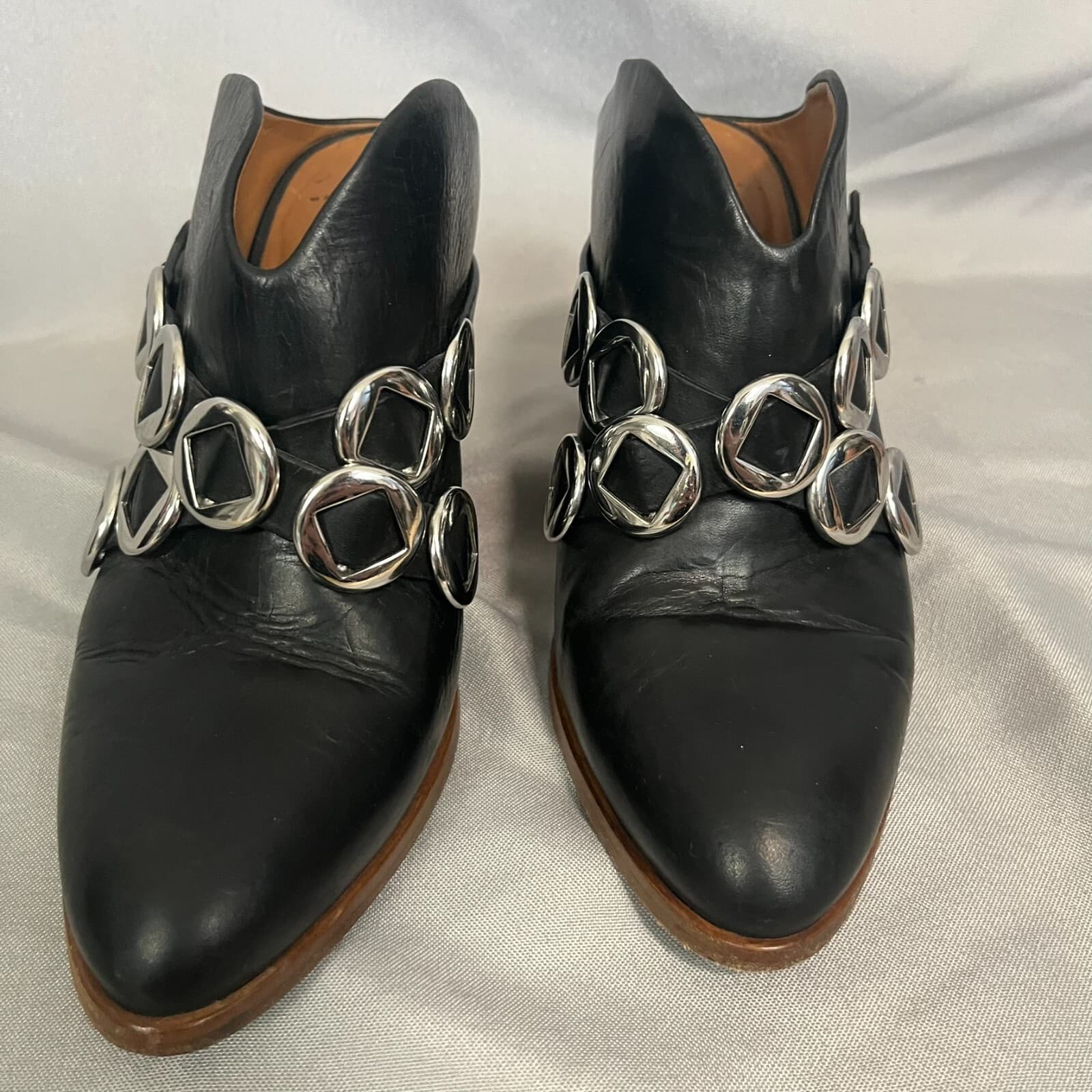 Frye June Mule Concho Women's Mule Size Black Leather Casual Slip On Block Heel - Thumbnail 6