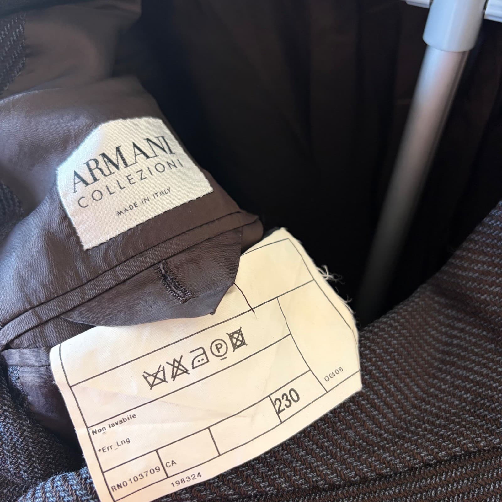 Armani Collezioni Blazer Mens 46R Brown 100% Wool 3-Button Sport Coat Italy - Thumbnail 6