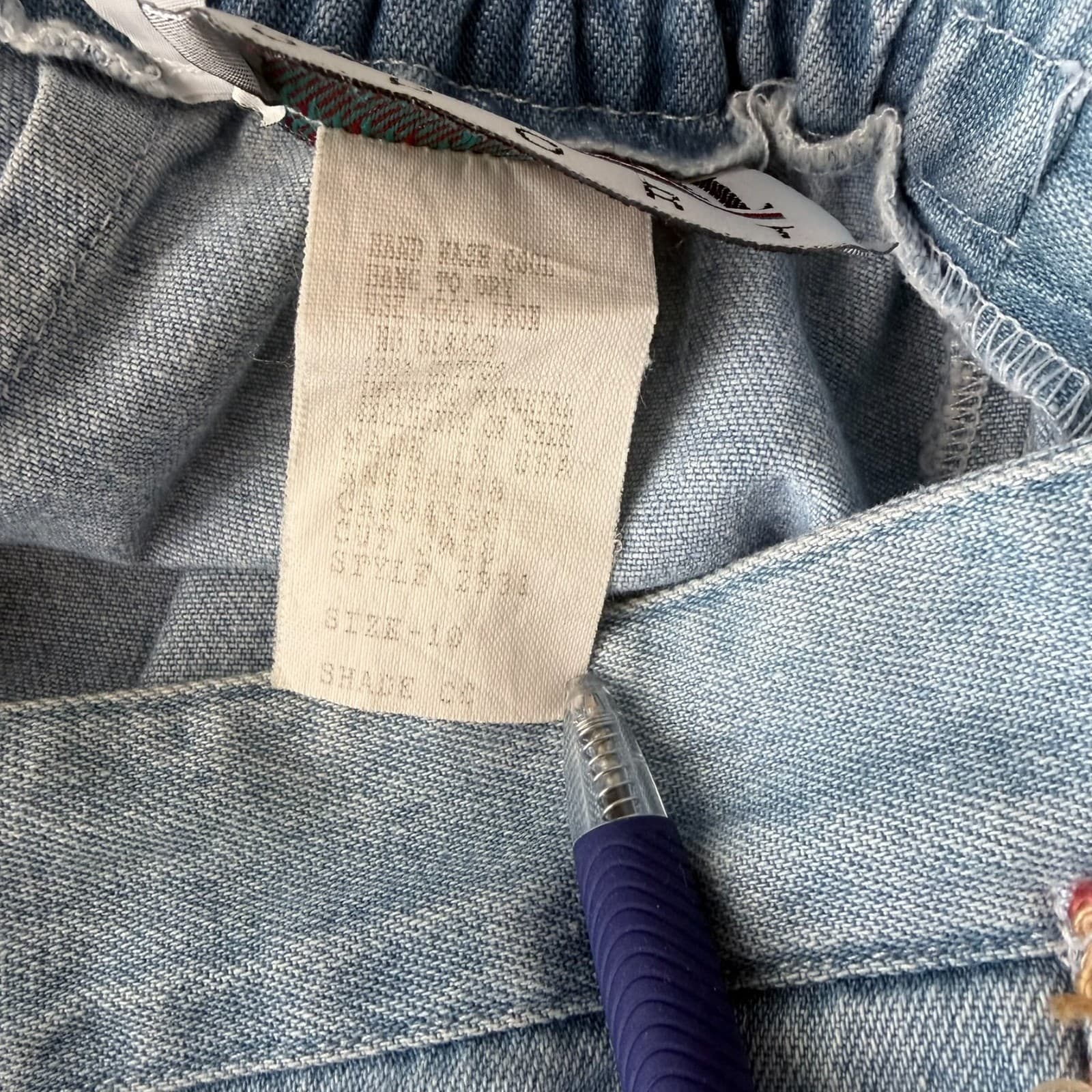 City Girl Sport Denim Skirt Size 10 Light Wash Fringe Trim RN 83254 USA Made Y2K - Thumbnail 7