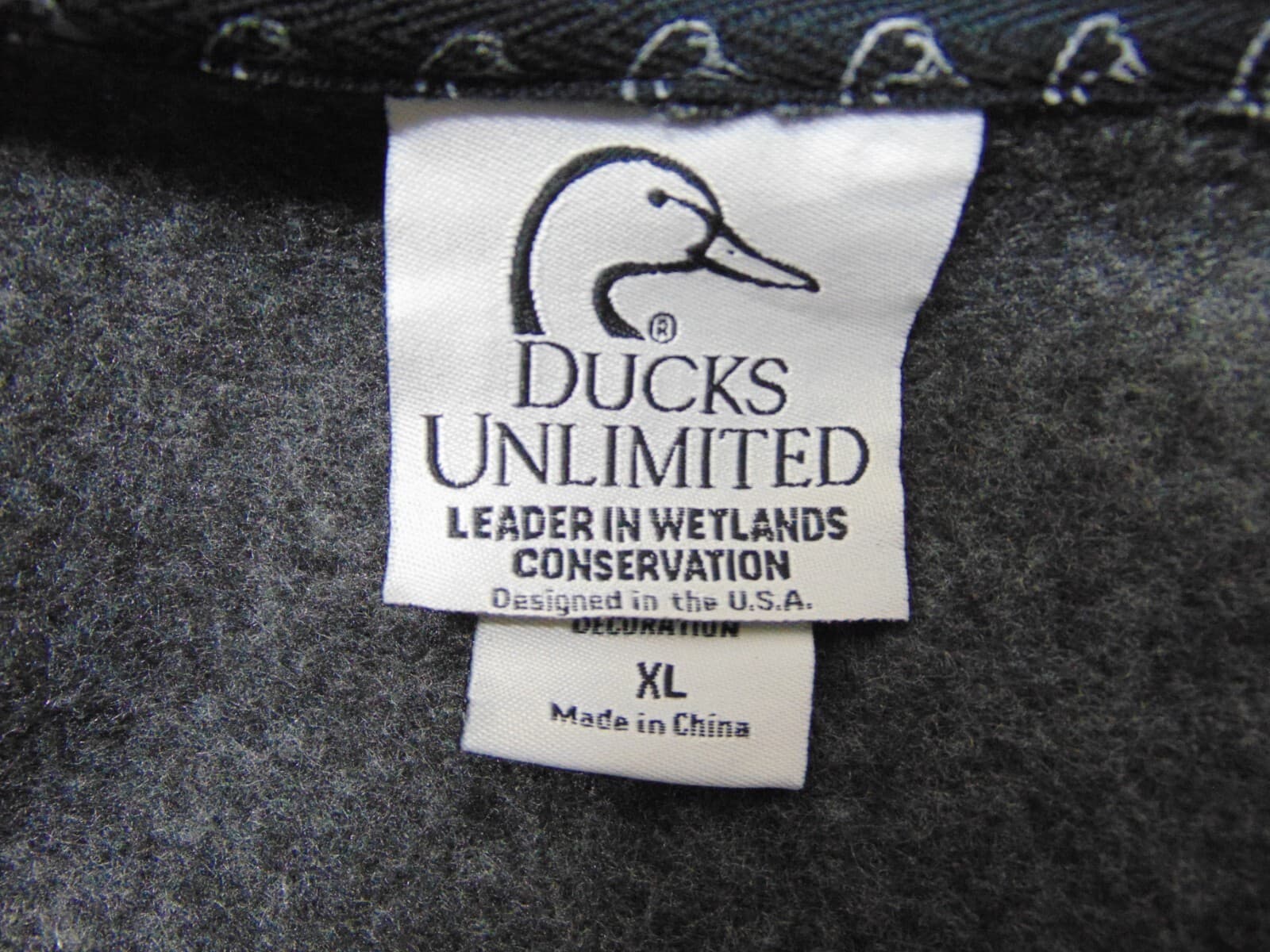 Ducks Unlimited Jacket Black & Gray Mens Size MED Fleece Two Tone Outdoor Gorp - Thumbnail 8