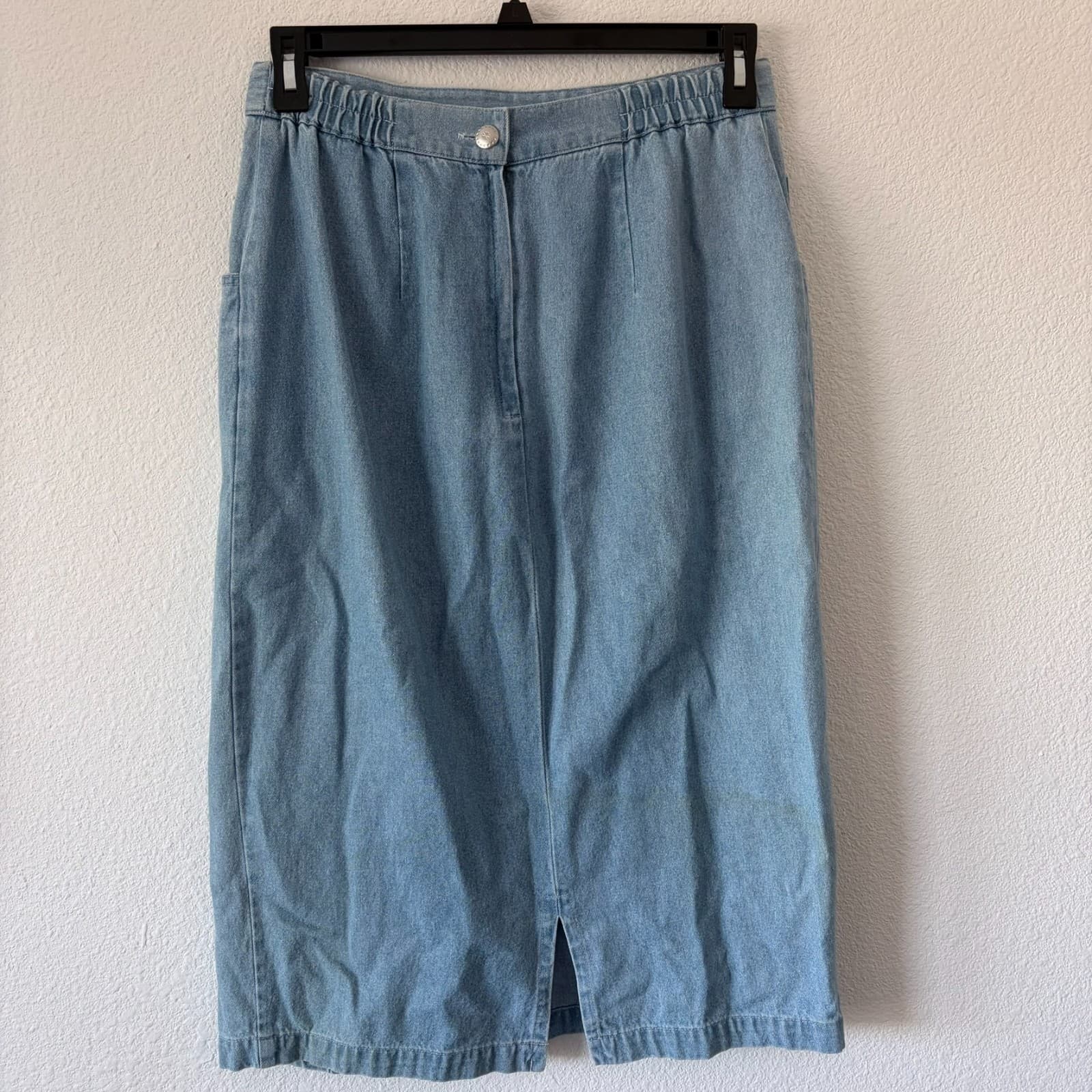 City Girl Sport Denim Skirt Size 10 Light Wash Fringe Trim RN 83254 USA Made Y2K - Thumbnail 5
