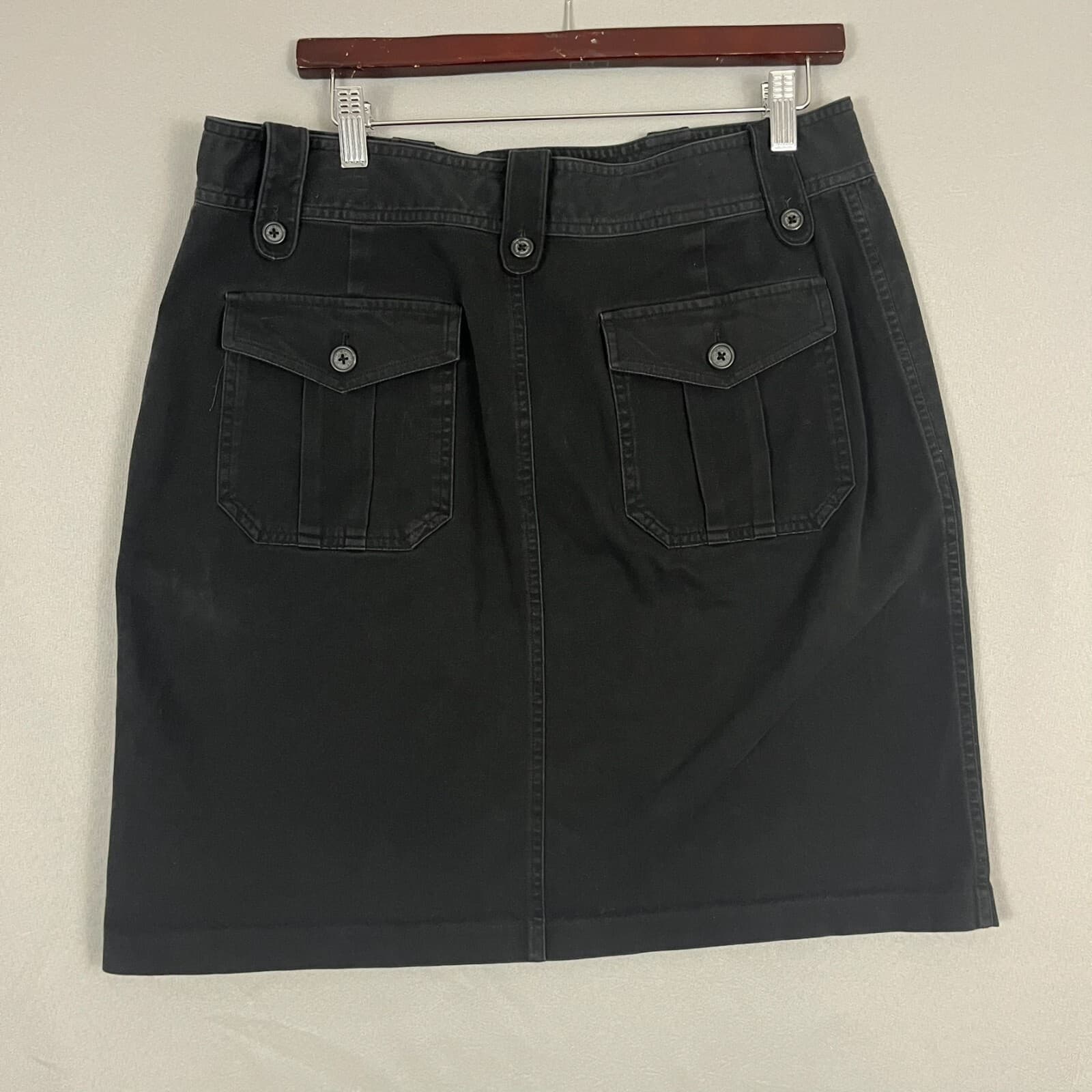 Lauren Ralph Lauren Womens Skirt 12 Black Denim Minimal Modest Western Coastal - Thumbnail 3