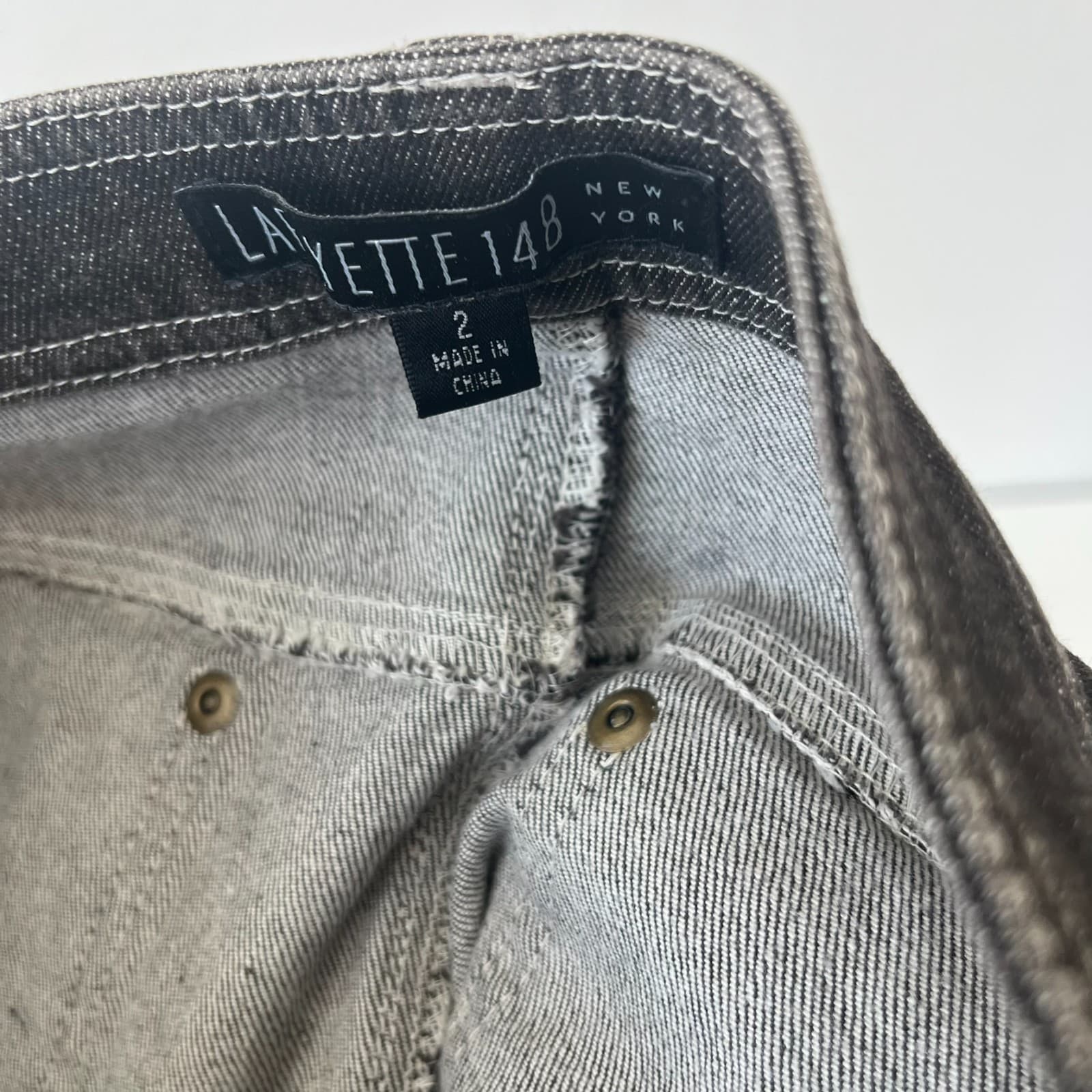 Lafayette 148 New York Bootcut Jeans Women's 2 Black Denim 5-Pockets Zip Fly - Thumbnail 4