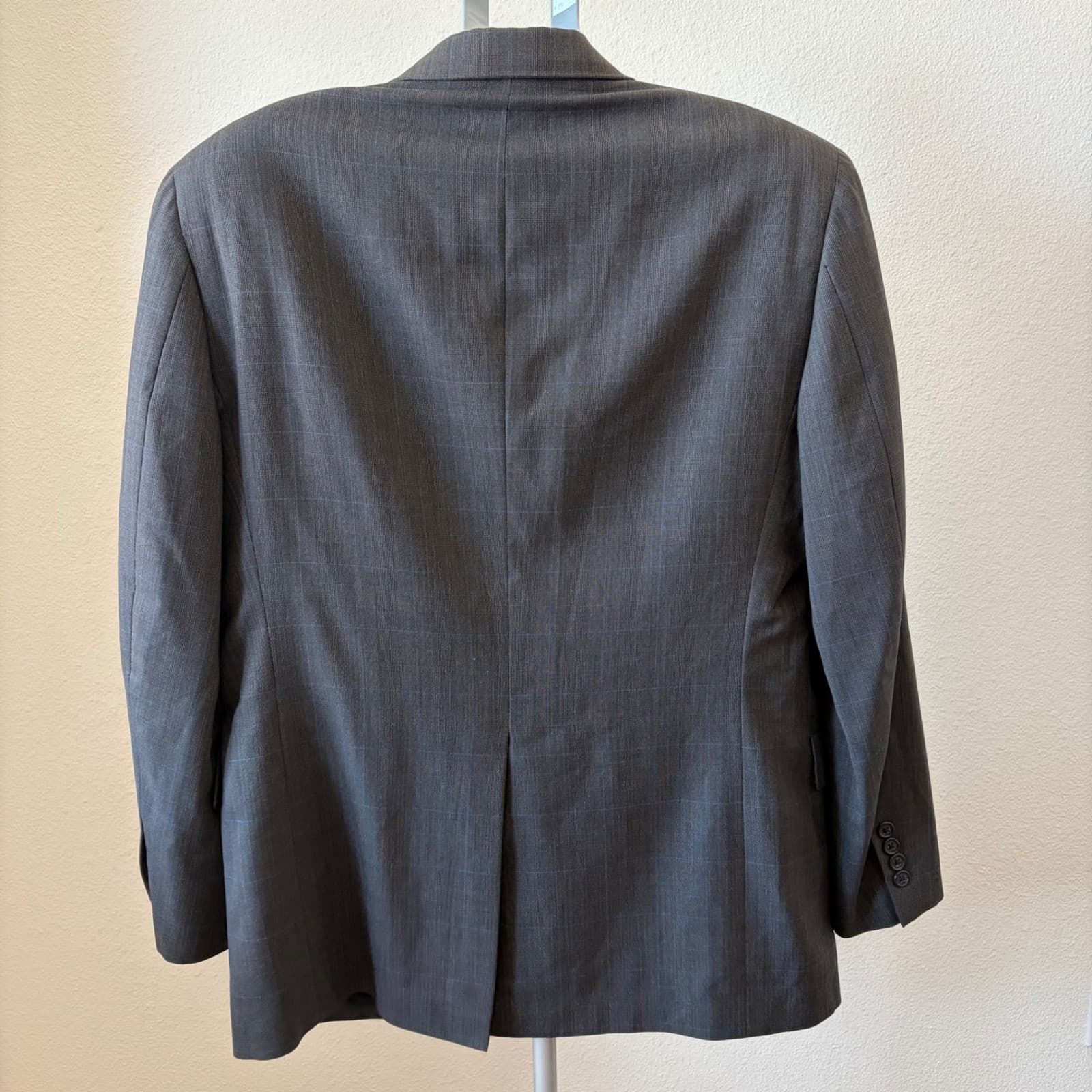 Hart Schaffner Marx Blazer Mens 40R Grey Windowpane Nordstrom Suit Coat 2 Button - Thumbnail 4