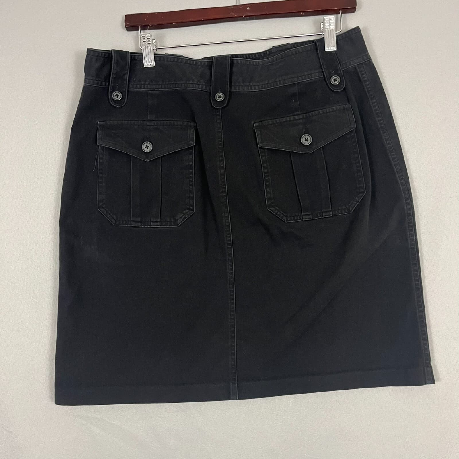 Lauren Ralph Lauren Womens Skirt 12 Black Denim Minimal Modest Western Coastal - Thumbnail 2